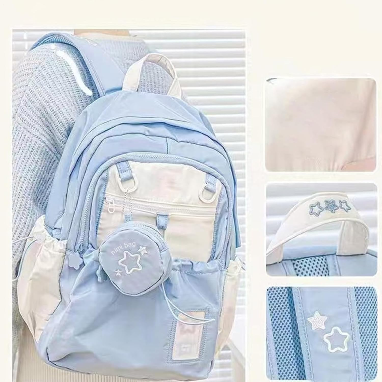 Rronnoy Teen Travel Backpack - Large School Girls Backpack with Drawstring | Student Casual Schoolbag Stylish Daily Bag for Youth Family Teen Adults Friends image number 3