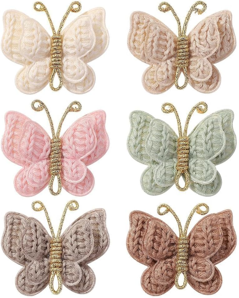 Baby Girl Butterfly Hair Clips, 6-Pcs Non-Slip Barrettes for Infants and Toddlers, Perfect for Fine Hair, Daily Wear, and Special Occasions image number 3