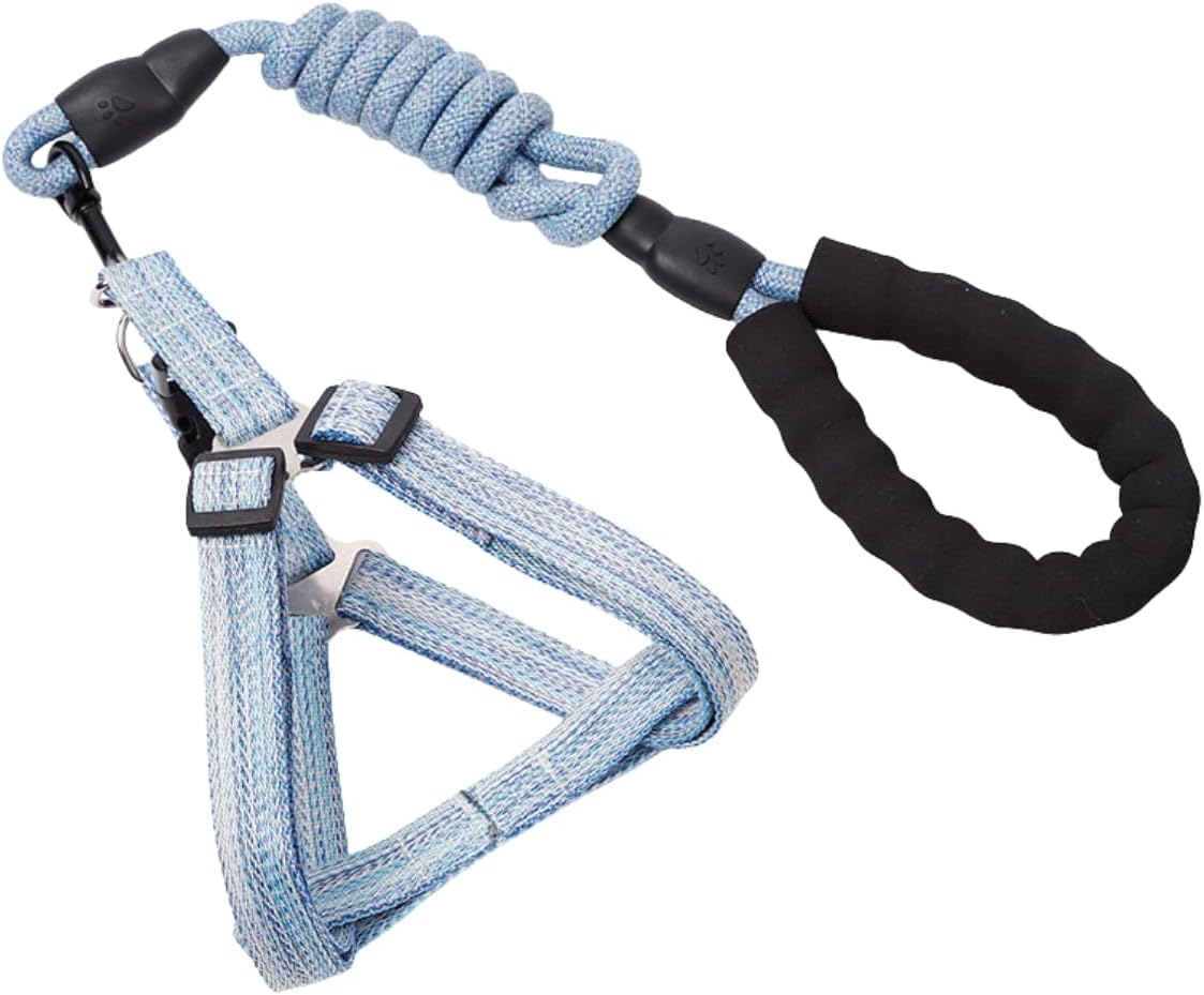 Premium No-Pull Dog Harness & Leash Set - Reflective Adjustable Step-In Vest for Small Medium Large Dogs (Pink, Large)