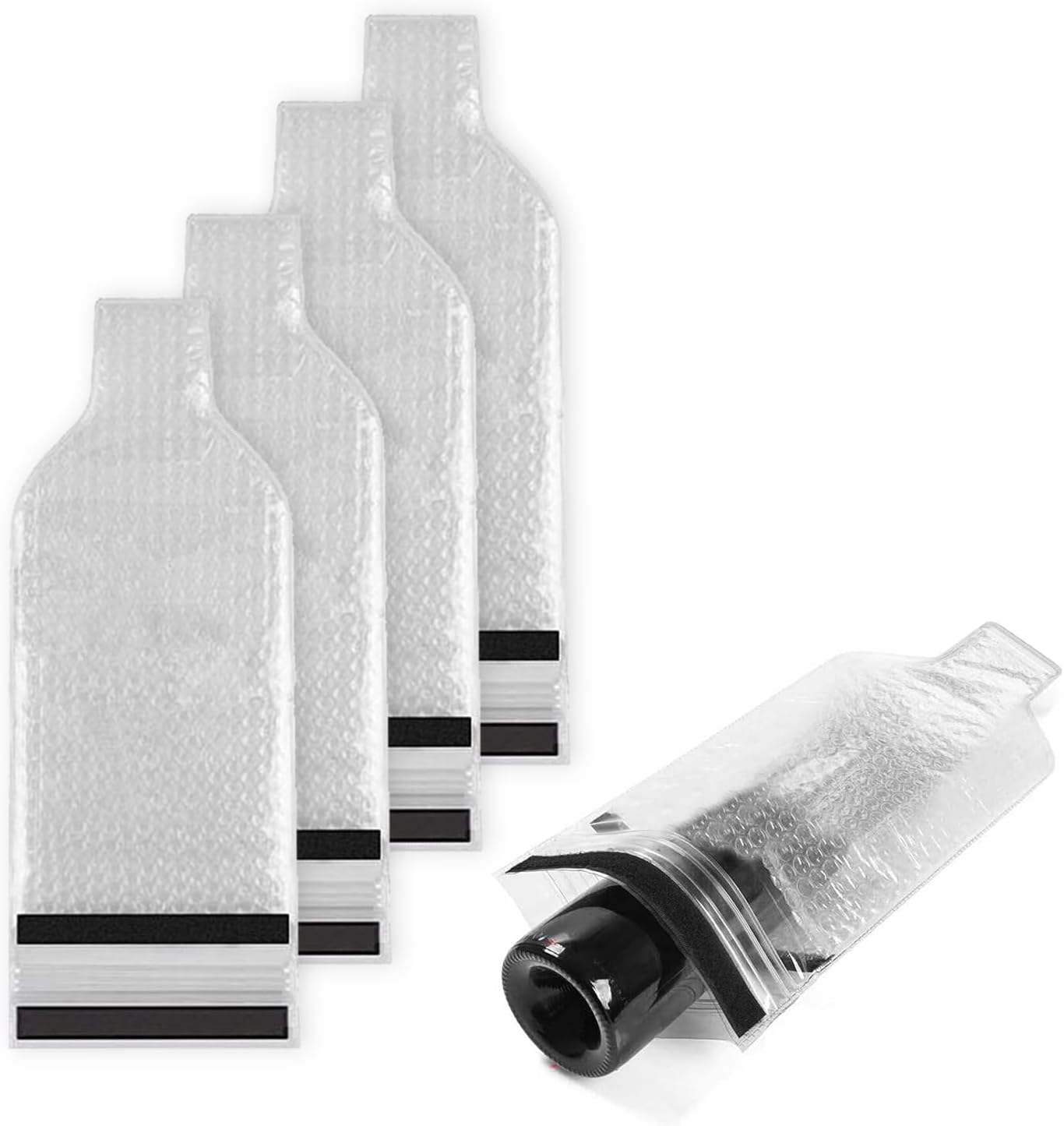 4 Pack Reusable Wine Bottle Protector Bags,Leakproof Shockproof Travel Case for Wine,Champagne,Liquor Beer Bottles,Pvc Bottle Sleeves Prevent Breakage Spills (18X48Cm) image number 3