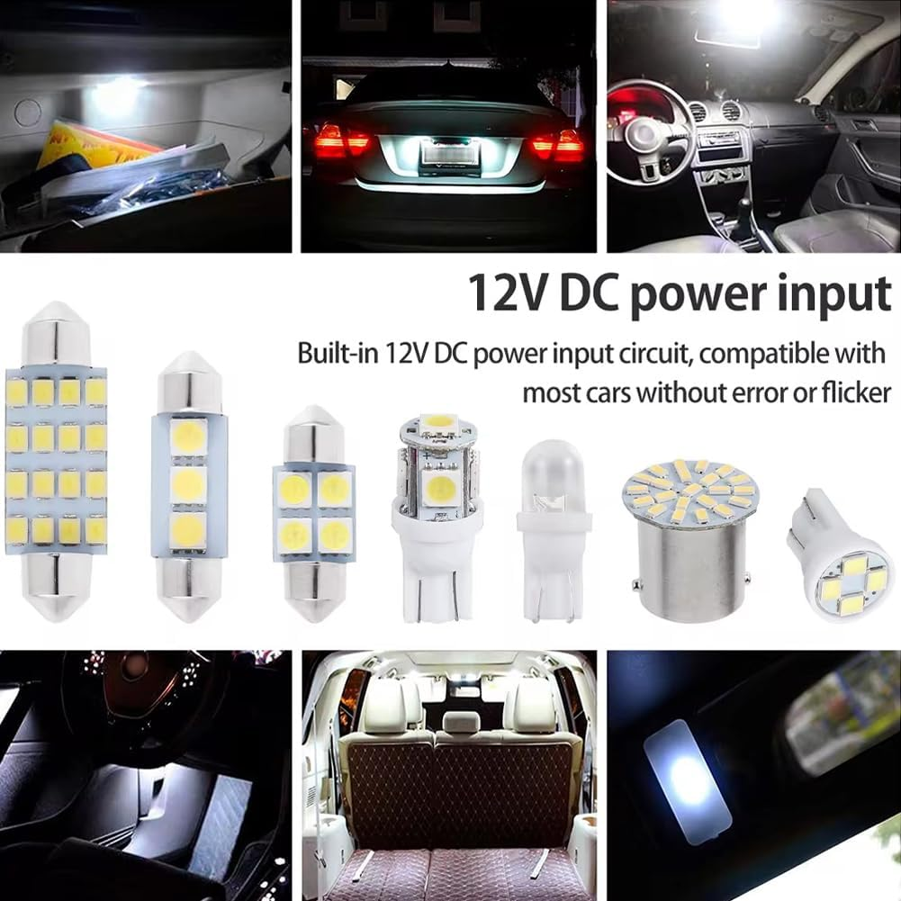 Kiwinvou 14 Pieces Interior Car Led Lights, Car Bulb Dome Light Kit Set，De3175 T10 31Mm 41Mm 194 LED Bulbs for Car Interior Lights Dome Lights Trucks Width Lamp image number 5