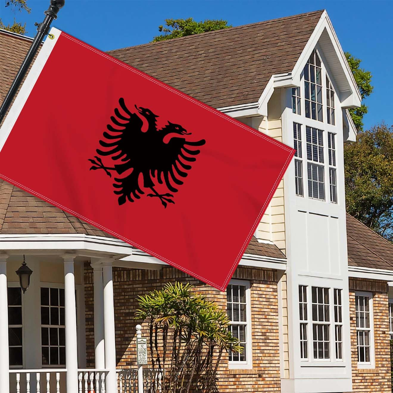 Large 3&times;5 FT Albania Flag, Big Albanian 100D National Outdoor Banner,Decorgarden with Brass Gromment image number 2