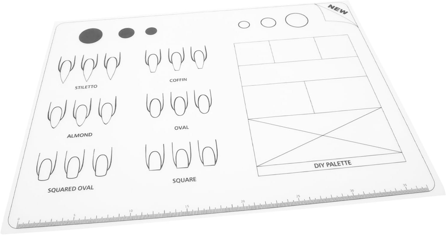 LOLIPPYY Acrylic Nail Mat Flexible up Pad Template for Nail Art Practice Durable Silicone Trainer for Beginners and Professionals Easy to Clean Portable Fingernail Design Tool image number 1