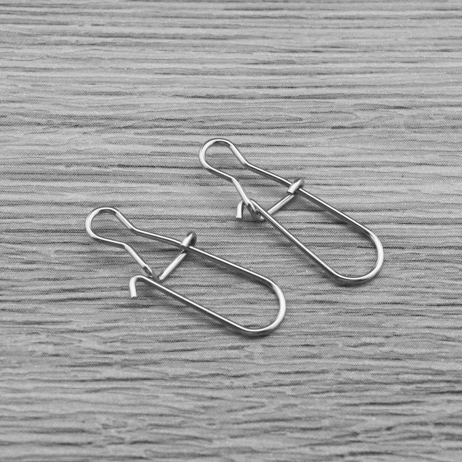 SING F LTD 140Pcs Rotating Slide Bait Hook Connectors Replacement Stainless Steel Fishing Lure Hook Connector Fishing Accessories Silver image number 4