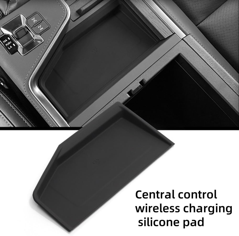 1PCS Black Center Console Wireless Charging Protective Mat,Accessories Silicone Protection Pad Center Console Liner Interior,Non-Slip Silicone Protection Pad image number 3