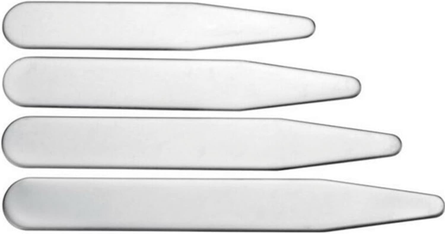 Mosegor 40Pcs 4 Sizes Stainless Steel Collar Stays Support Dress Shirt Collar Support with Clear Box for Business Men Shirt image number 3