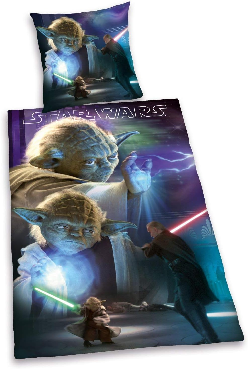 Jedi Yoda Star Wars Bed Linen Smooth Oversized Luke Sword Lucas Film 155 X 220 Cm