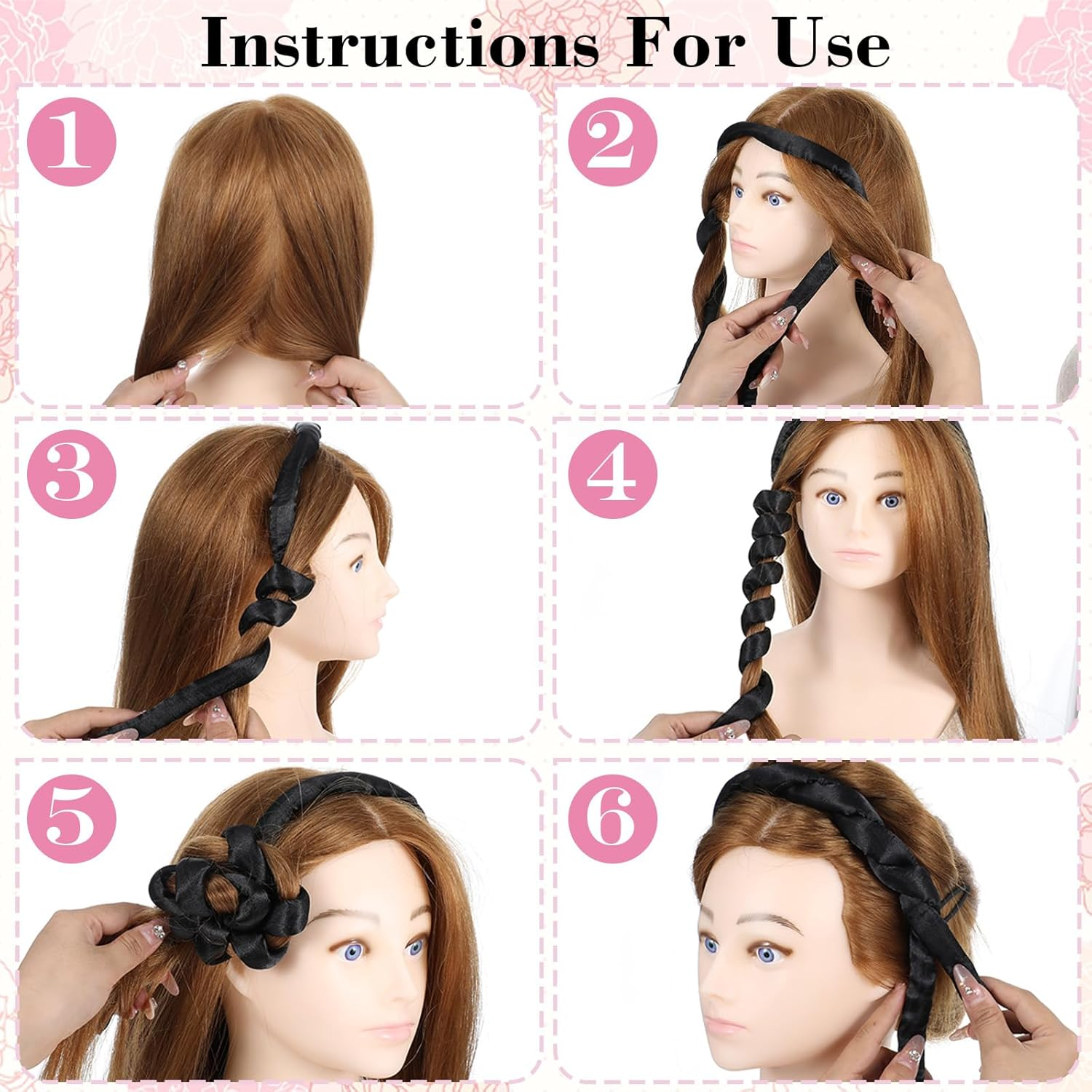 XLIUAX Heatless Curling Rod Headband, Heatless Curls Overnight Headband for Short Long Hair No Heat Overnight Curls with Thin Curlers to Sleep in Lazy Natural Soft Wave DIY image number 5