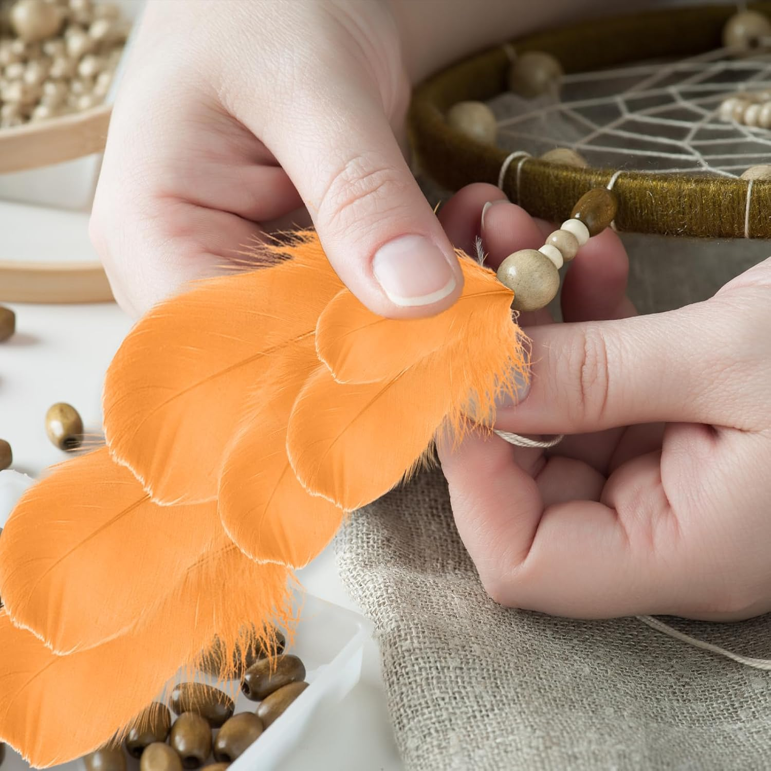 TEAONE Colorful Feathers, 200 PCS Soft Plume for Dream Catchers, Home Decorations image number 5