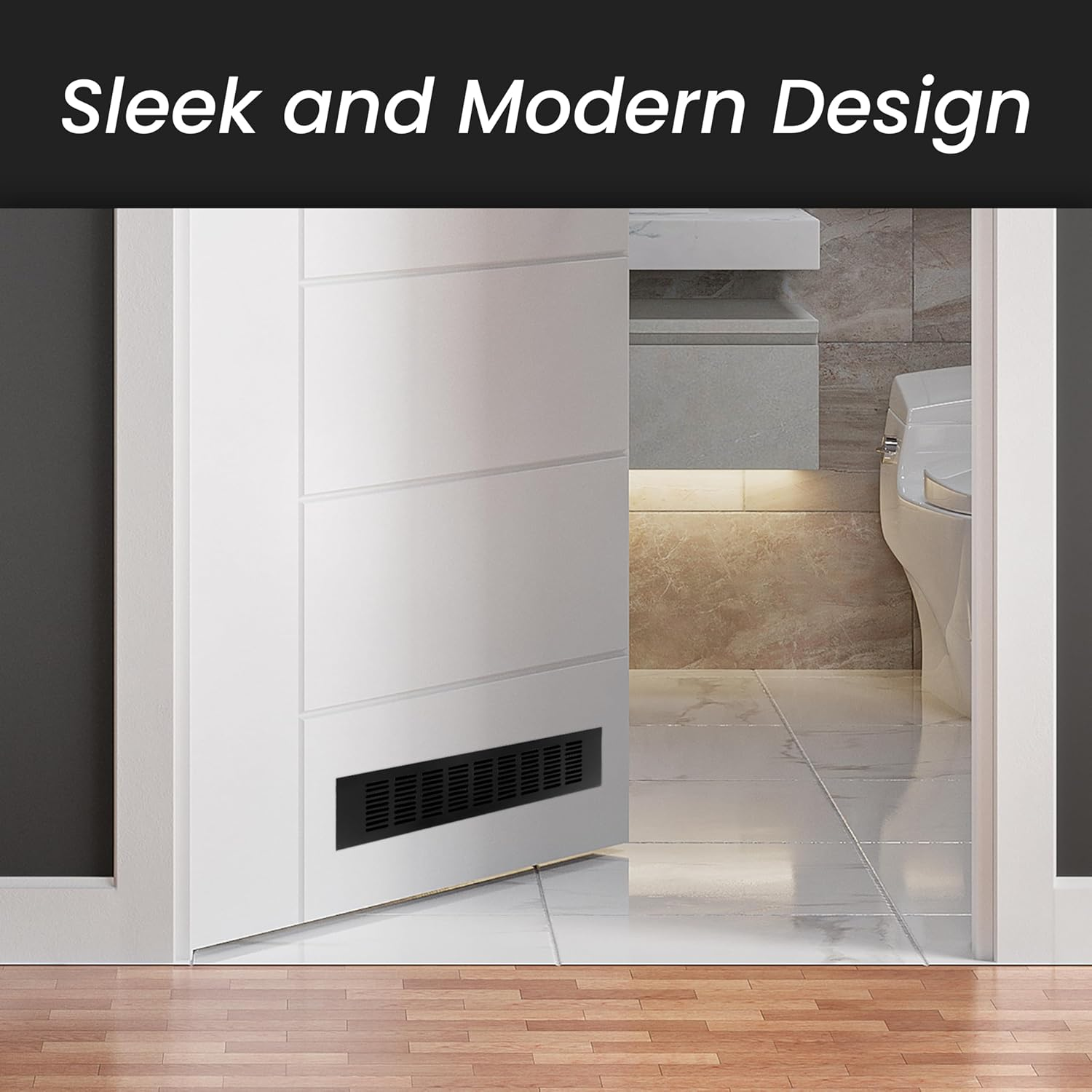 Repa Market Designer Ventilation Grille Gold 400 X 80Mm (Frame Size)&ndash; Decorative Aluminum Air Vent Cover for Cabinet, Door, Floor &ndash; Elegant Furniture Vent Register &ndash; Modern Air Return Grille image number 1