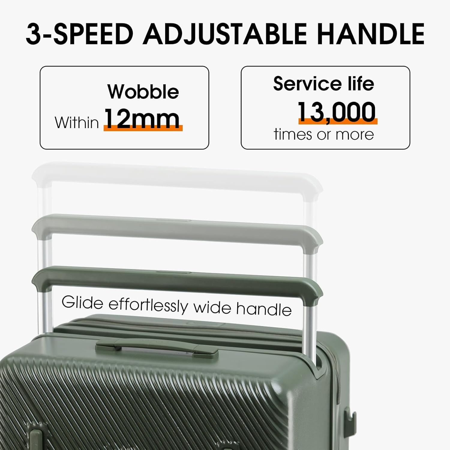 LIGHTGO Middle-Wide Trolley System, Large Capacity, Separate Compartments, Trunk-Style Hardside Luggage, Expandable, TSA Approved Lock, Silent 360&deg; Spinner Wheels (Dark Green, 20 Inch) image number 4