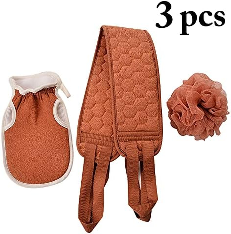 Lnrueg Mesh Bathroom Adults Elderly Handle Body Washer Dual-Sided Lengthen Soft Long Gentle Back Scrubber with Glove & Shower Ball image number 6