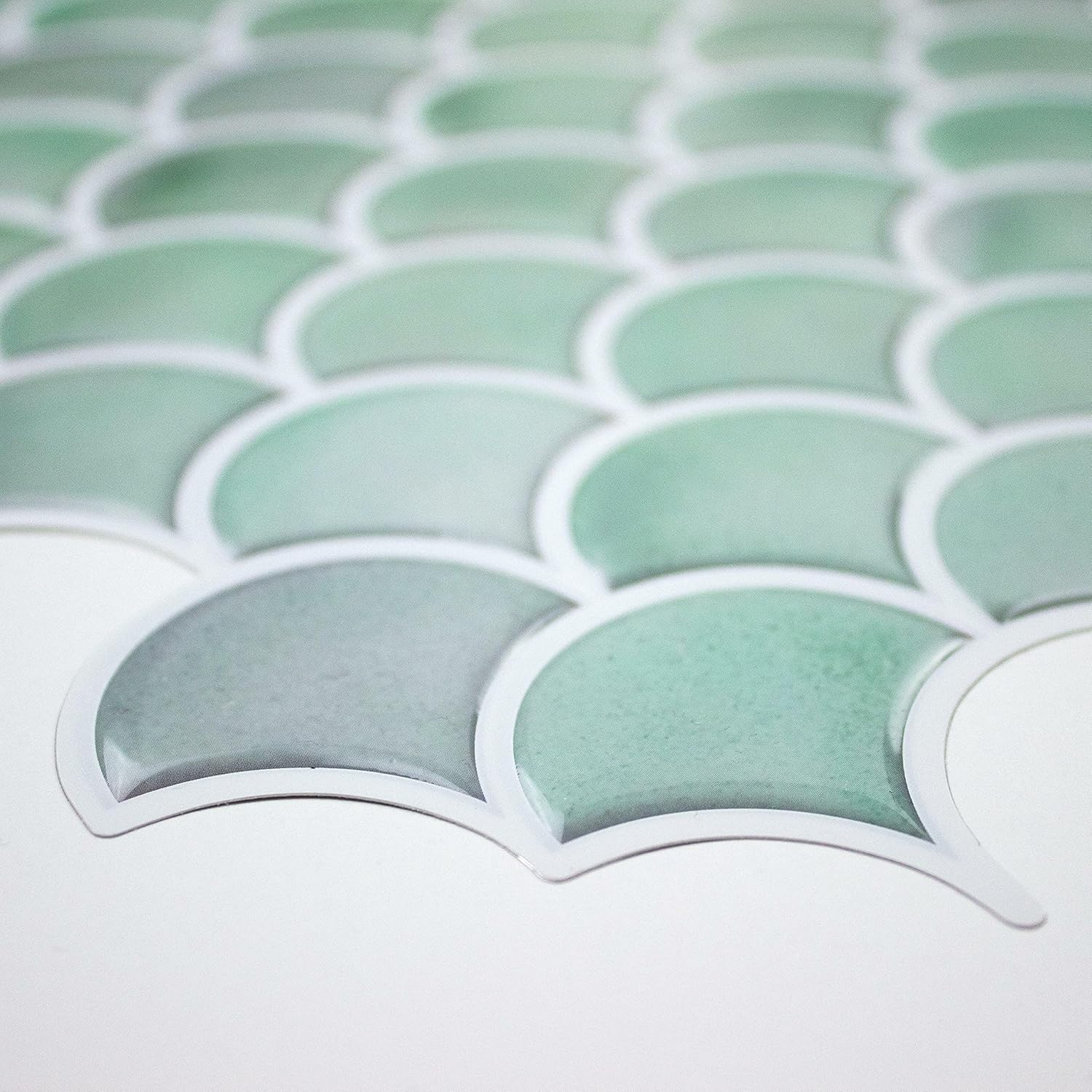 Roommates TIL4571FLT Sticktiles Aqua Scallop Peel and Stick Tile Backsplash image number 3