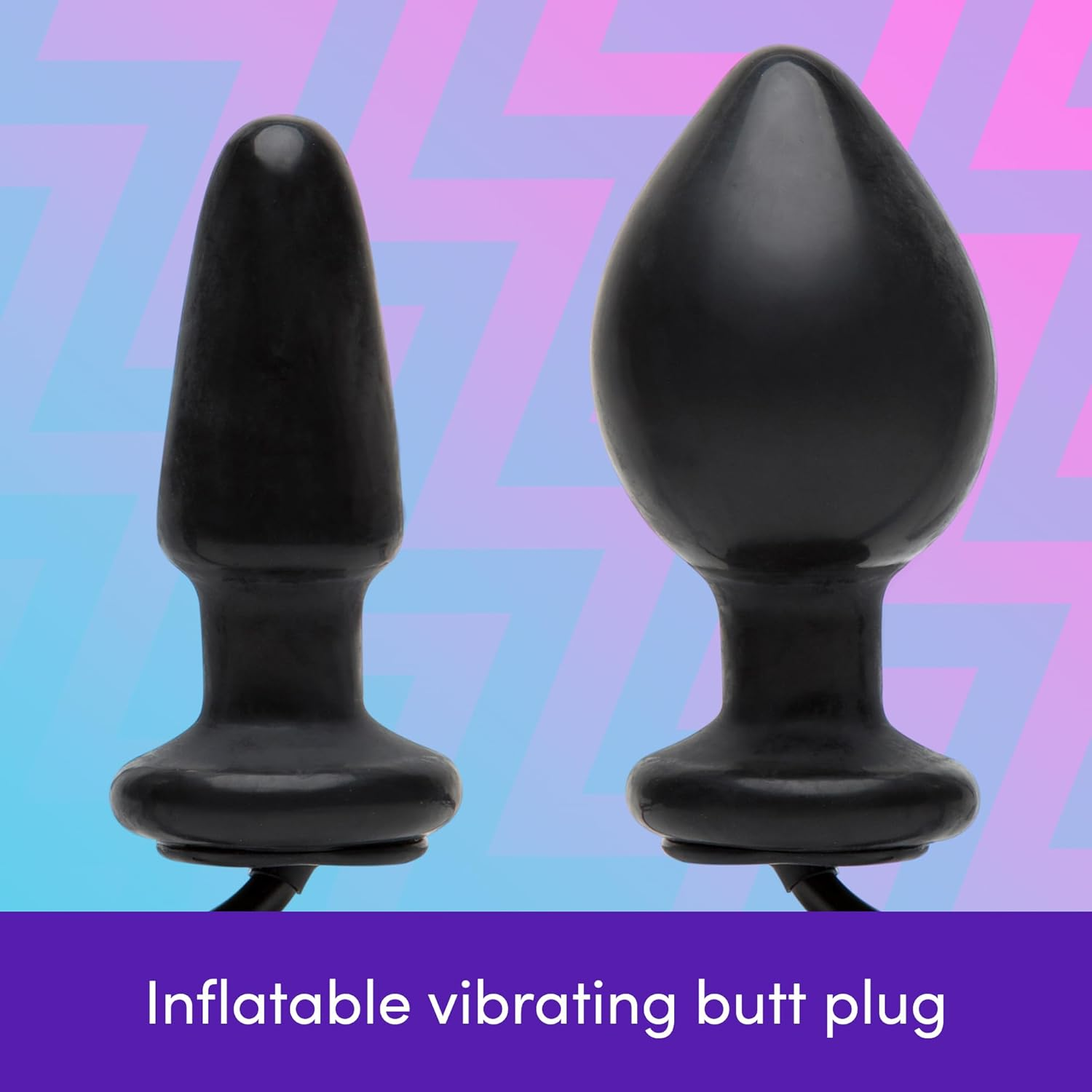 Lovehoney Vibrating Inflatable Butt Plug - 4.5 Inch Butt Plug - Wired Remote Control for Adjustable Anal Stimulation - Easy to Use Anal Bulb Pump - Black