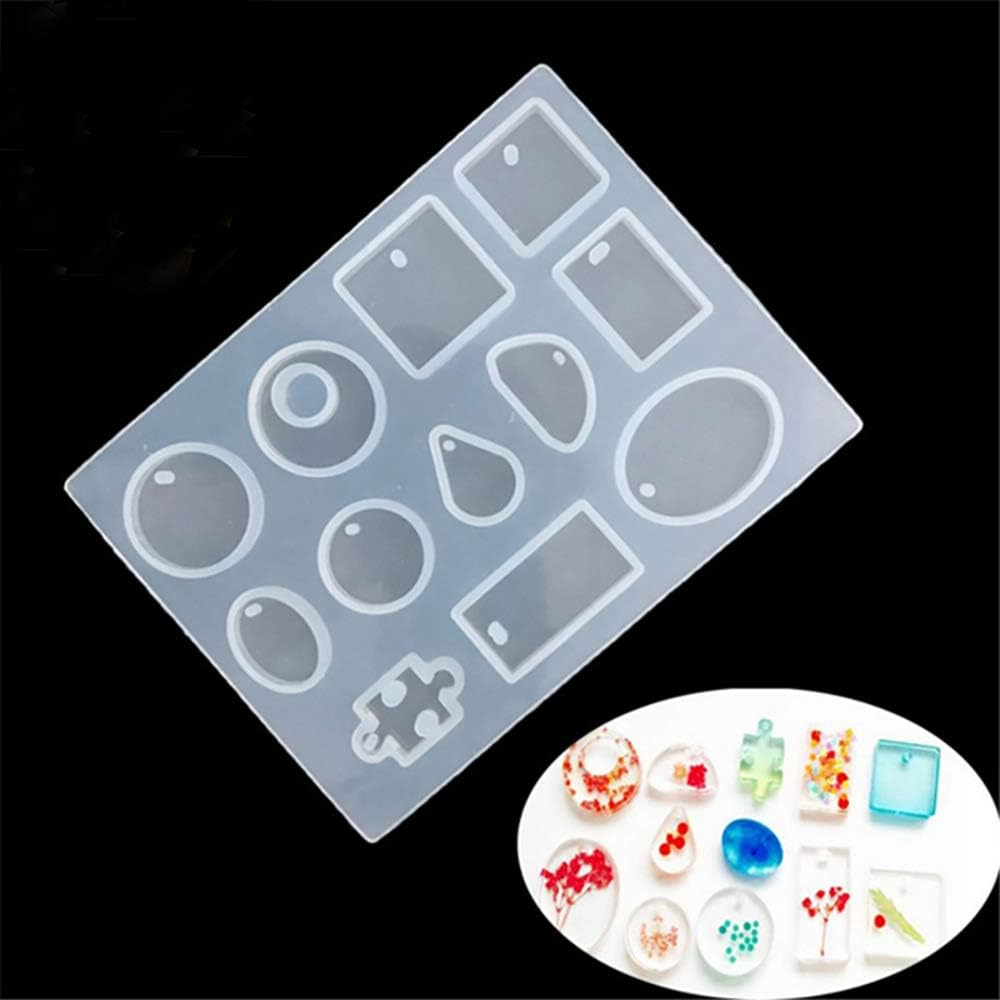 Silicone Resin Moulds, Epoxy Molds Kit with Assorted Shape for Jewellery Making Casting Craft DIY (15.3Cm X 11.3Cm) image number 2