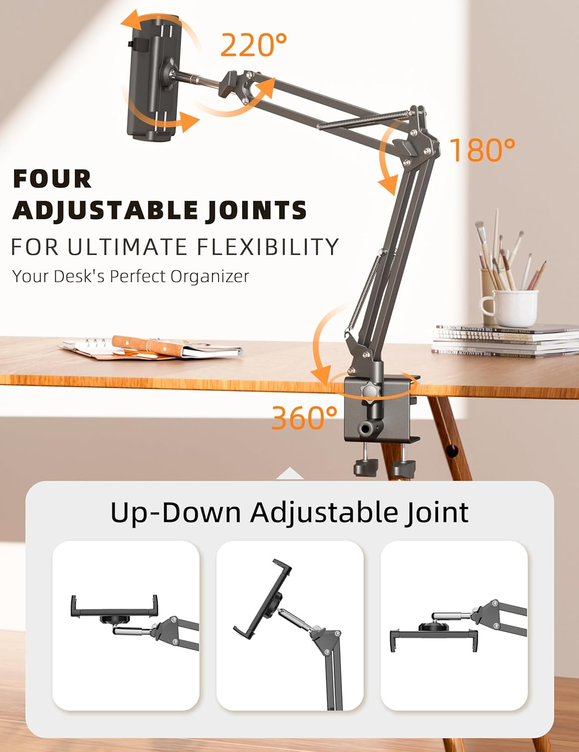 Tablet Holder for Kindle Holder Reading in Bed with Remote Page Turner, Hands-Free for Ipad Stand Arm, Compatible with Kindle Accessories, Ipad, Iphone, Ereaders Devices, Gifts for Readers image number 1