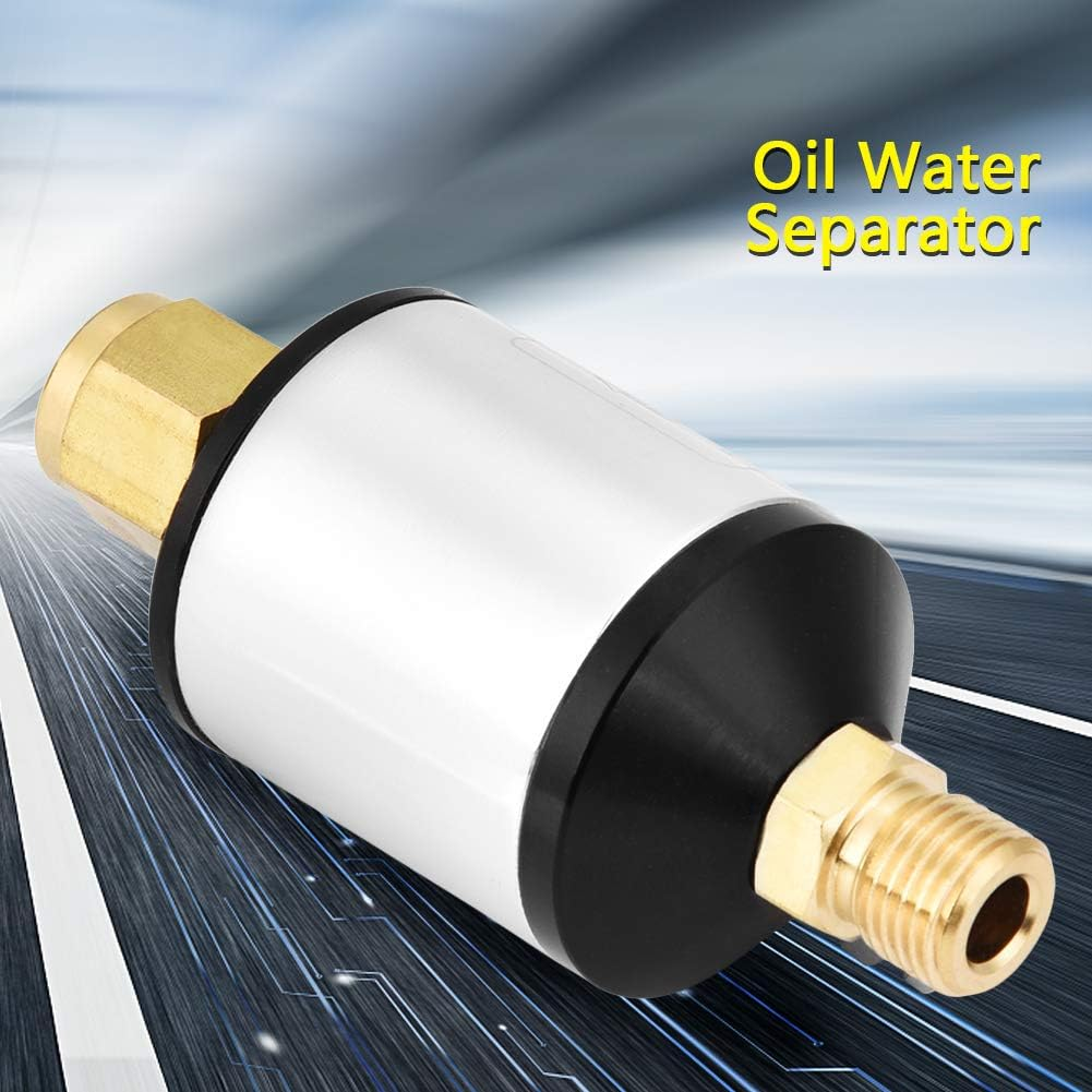 1/4 NPT Compressor Filter，150 PSI Oil Water Separator Air Line Filter，Oil Water Separator Paint Gun Water Filter Trap Filter，Suitable for Paint Spray Gun and Air Compressor，Matched Used with Gun image number 2