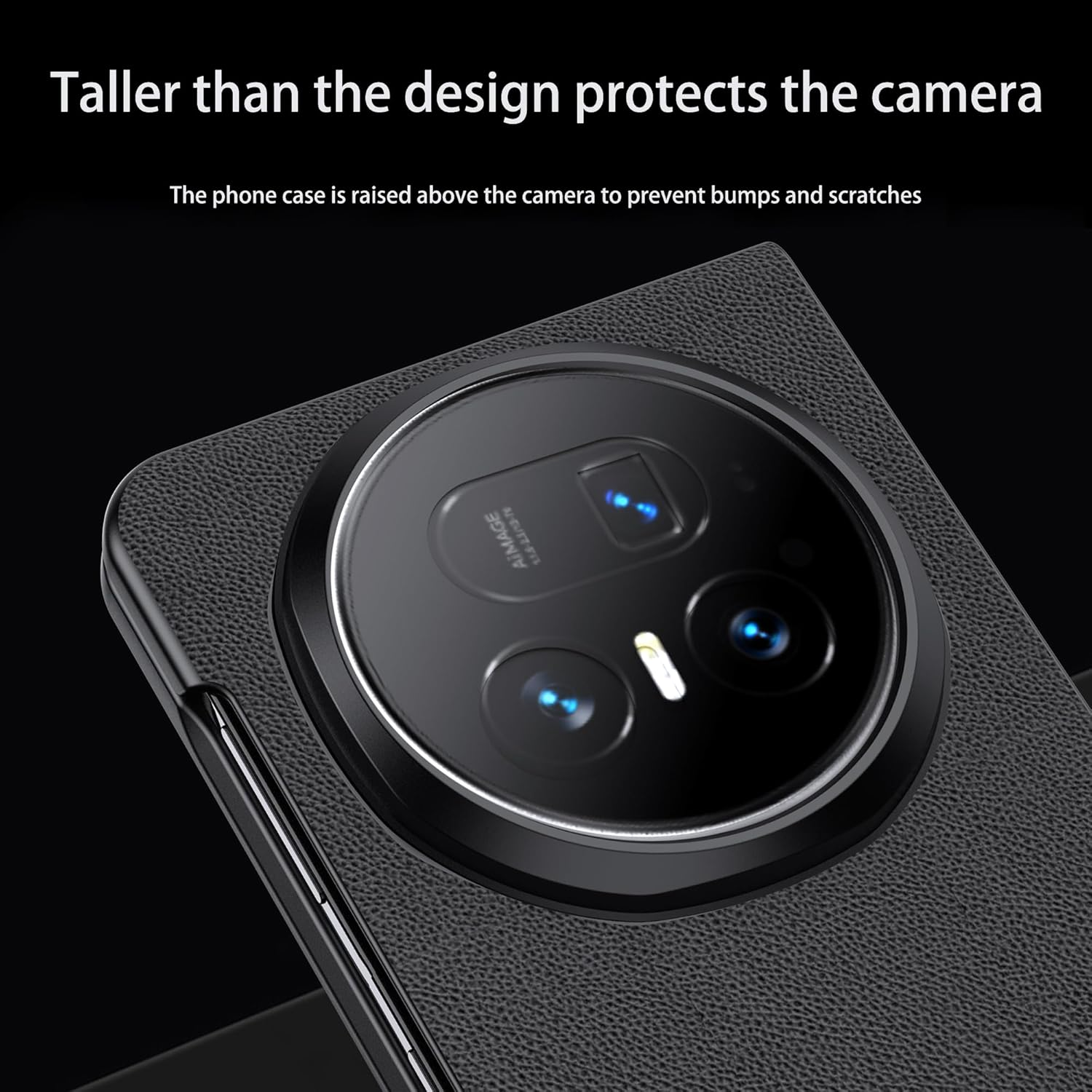 Rojeuinn Case for Honor Magic V5 5G, High-Quality Liquid Silicone Material, Full Cover Mobile Phone Case, Shockproof, Scratch-Resistant, Anti-Fingerprints, Durable - Black image number 3