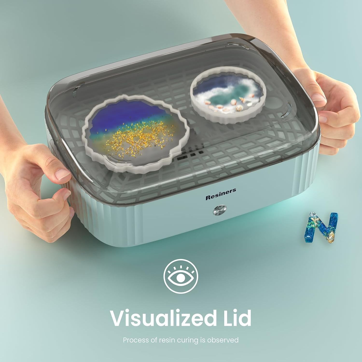 Resiners Resin Curing Machine with Larger Tray for Resin Starter, Cure Air, Auto Curing 2H Resin Supplies, Resin Dryer Curing Station for Epoxy Resin Casting Art Craft image number 2