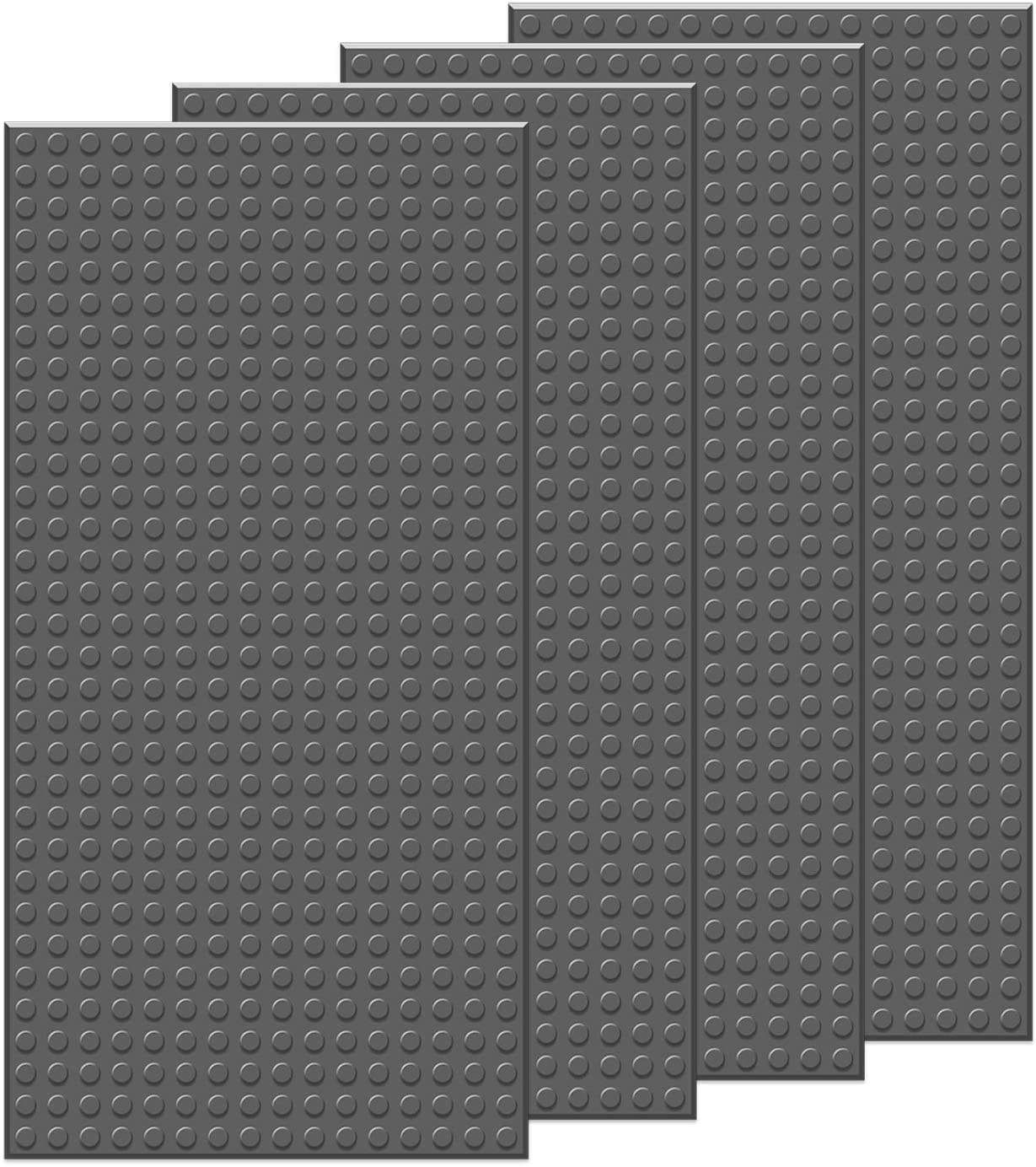 EKIND 4 PCS Classic 5" X 10" Building Baseplates, Compatible with Major Brands Toy Bricks, Encourage Logic & Creativity through Play, Ideal STEM Activities for Children (4 Color)