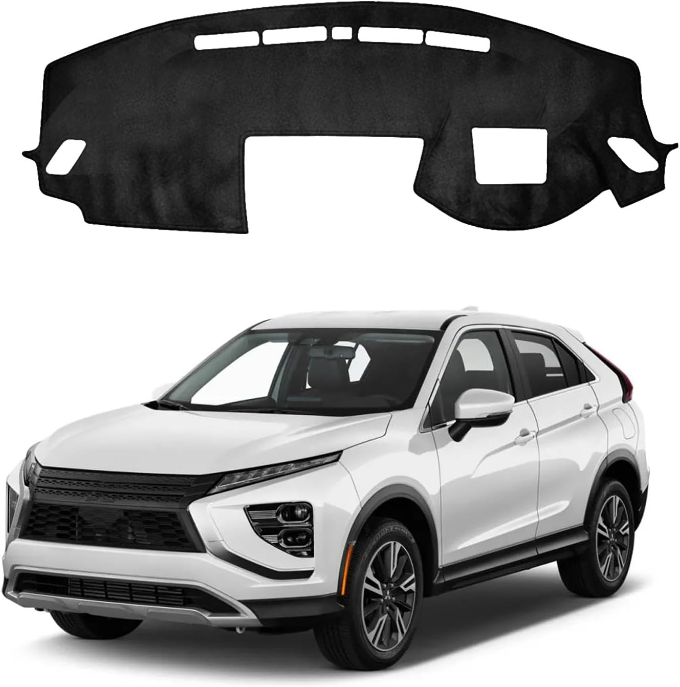 Dash Mat for Mitsubishi Eclipse Cross 2021-2025 Luxury Suede Non-Slip Dashboard Cover Pad Interior Accessories (With HUD)