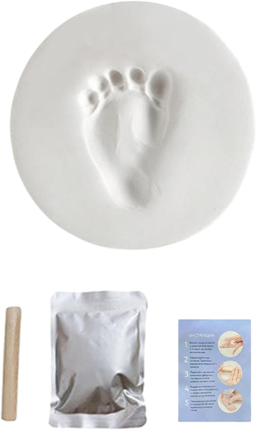 Baby Footprint Kit, Personalized Baby Handprint Kit, Foot Hand Impression Kit, Clay Handprint Ornament Kit, Handprint Footprint Keepsake Kit, Food Grade Clay Baby Kit for Baby Shower Present image number 6