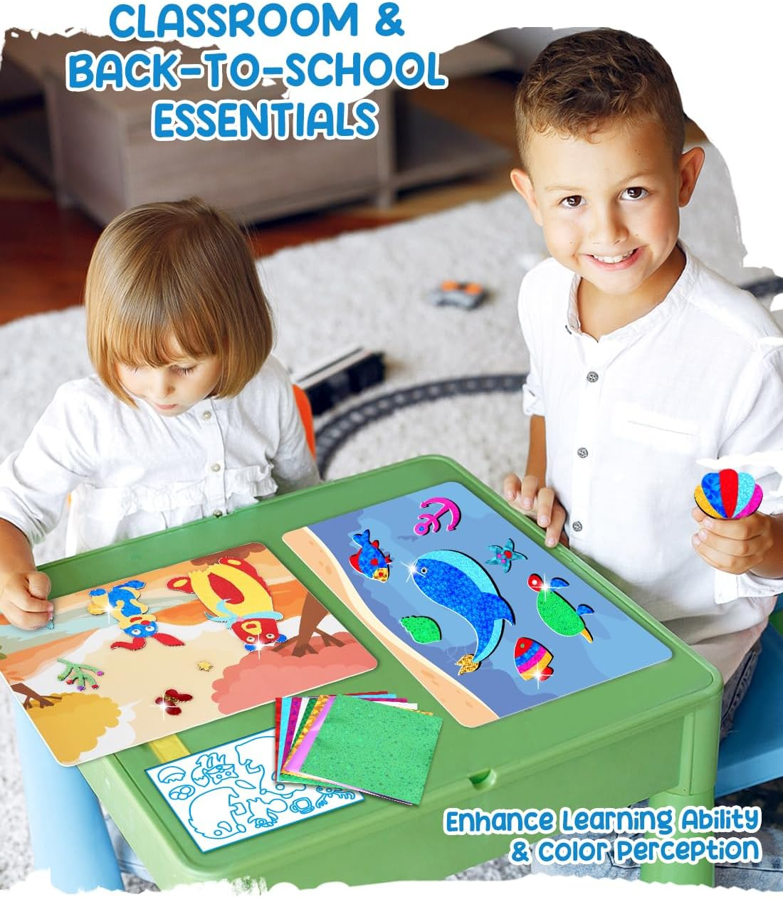 ZMLM Foil Art Kit for Kids - No Mess Art Craft Gifts Set - Christmas Crafts Supplies for 4+ Boys Stocking Stuffers & Christmas Toys for 4 5 6 7 8 9 10 Boys and Girls image number 4