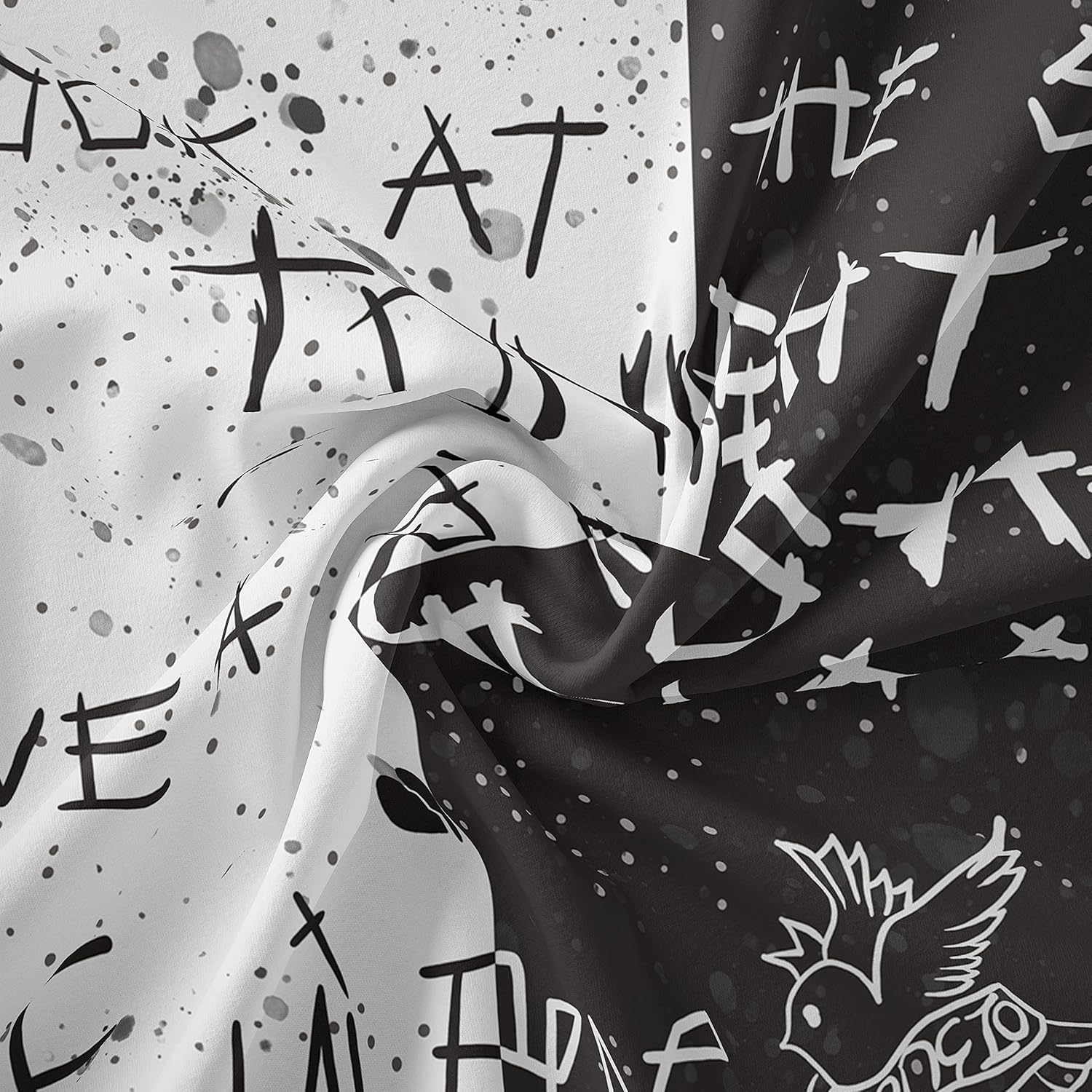 LWZAYS Rapper Wall Tapestry Lil Peep Tapestries Juice Wrld Black and White Star Tapestry for Bedroom Dorm Hip Hop Home Decorations Wall Hanging 60'' X 50'' image number 1