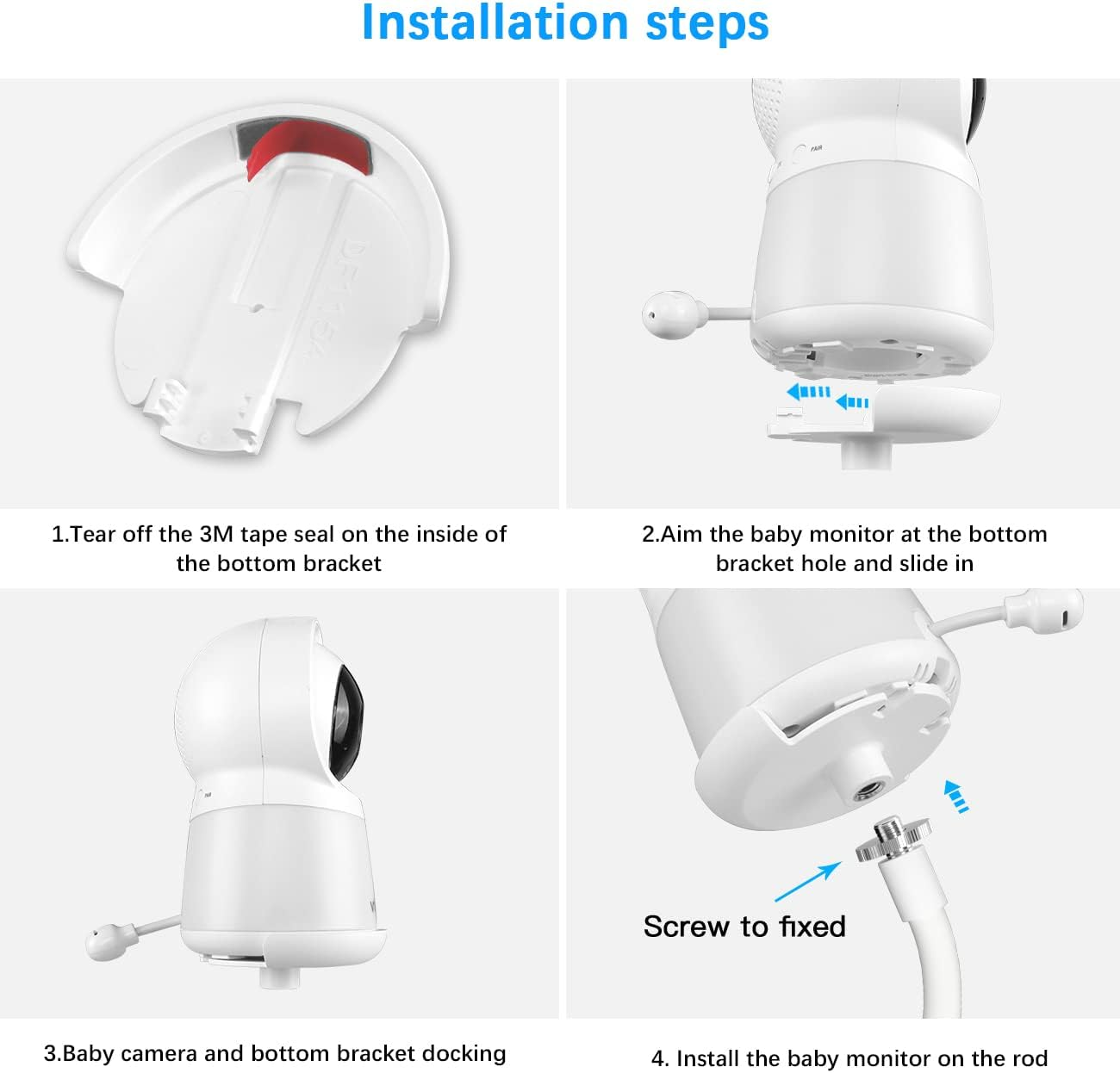 HOLACA 40Cm Clip Holder Mount for Vtech RM5754,RM5854,RM7754 Baby Monitor image number 6