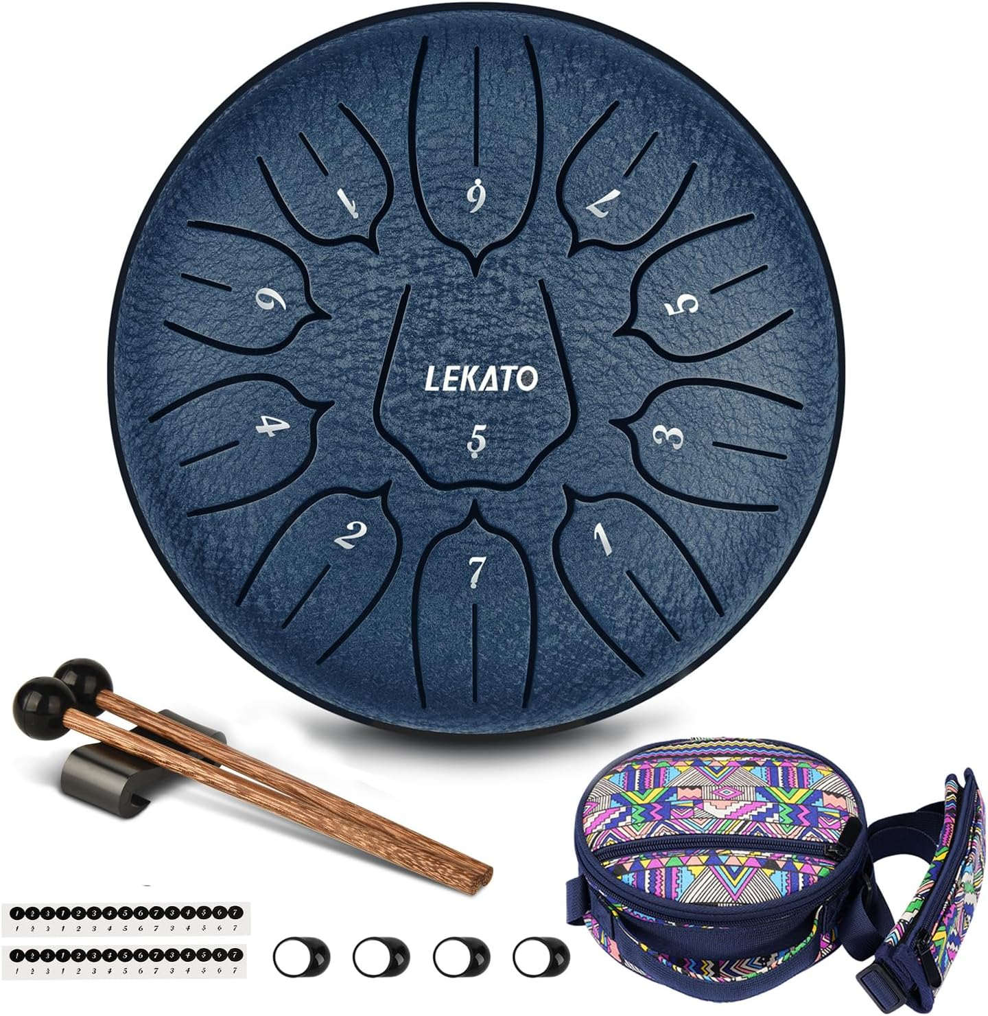 Steel Tongue Drum 6 Inch 11 Notes, LEKATO Steel Drum D Major Beginner Handpan Drum Percussion for Meditation Yoga Musical Education, Best Present for Families/Friends, Lavender Purple