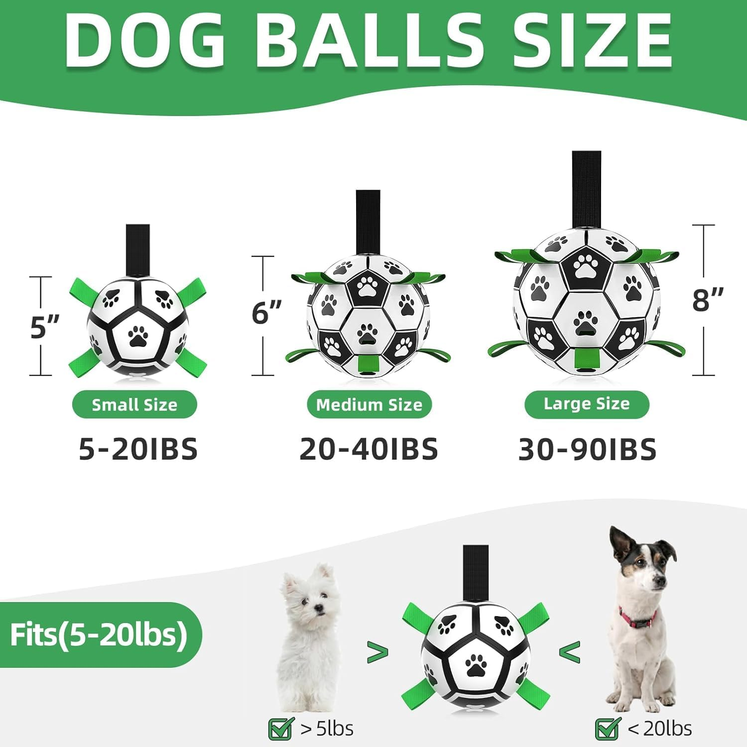 QDAN Dog Toys Soccer Ball with Straps, Interactive Dog Toys for Tug of War, Puppy Birthday Gifts, Dog Tug Toy, Dog Water Toy, Durable Dog Balls World Cup for Small Dogs (Mini) image number 6