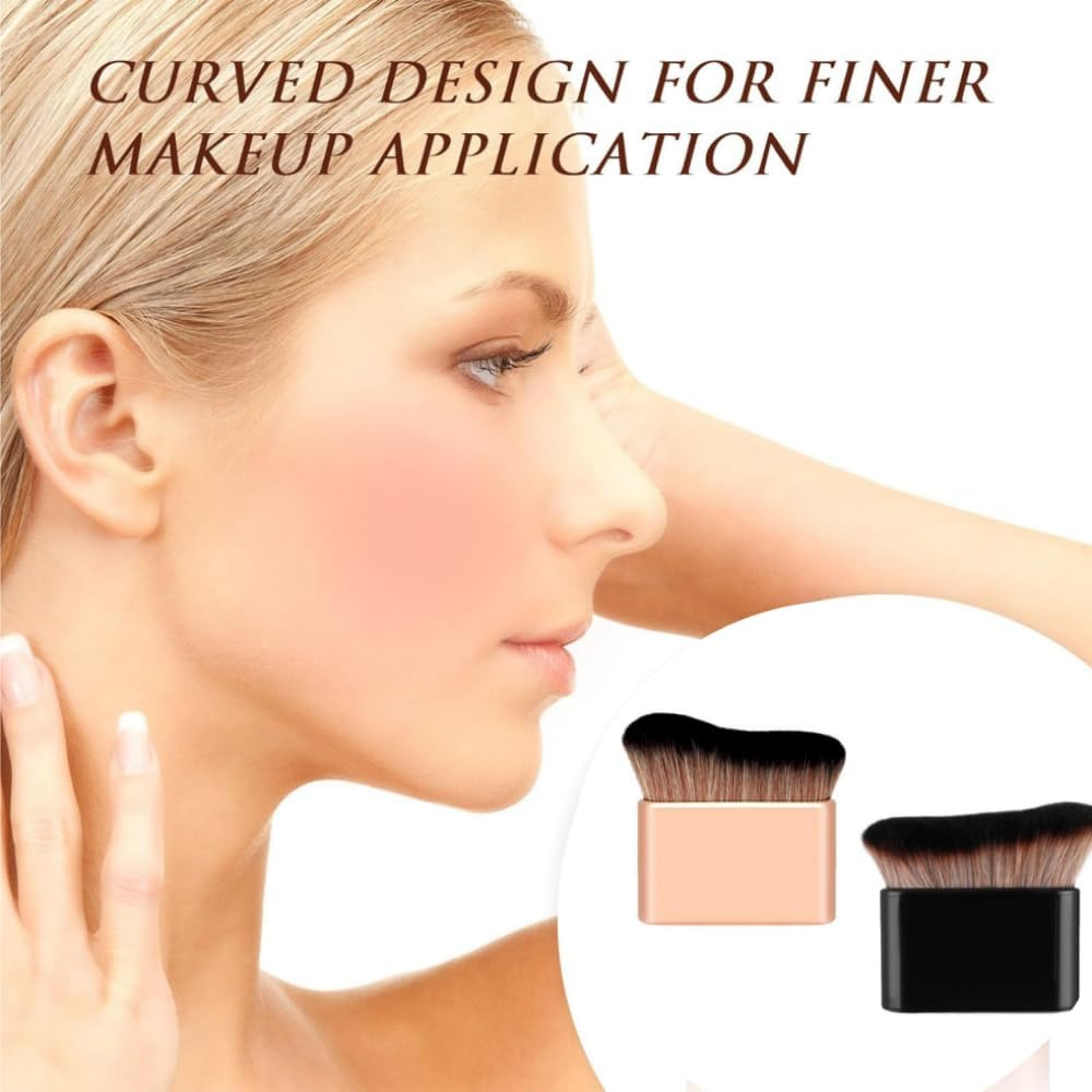 HIDOSNG 2 PCS Self Tanner Brush - Large Body Makeup Brush for Self Tanning,Self Tanning Mousse Blending Brush (Black,Rose Gold) image number 2