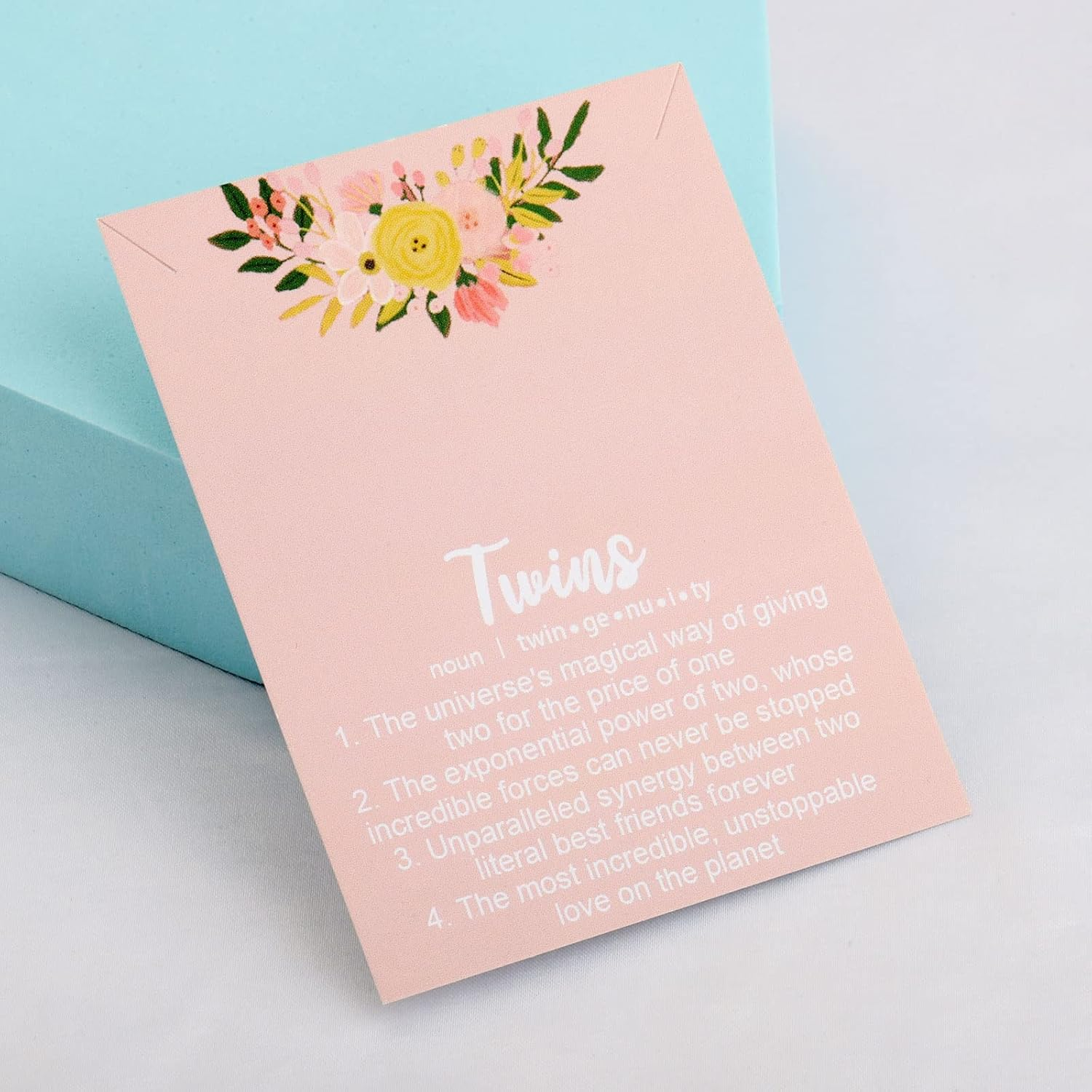 UJIMS Twin Sister Interlocking Hearts Necklace Twins Jewelry Twin Birthday Gifts for Twins Girl Message Necklace for Her image number 1