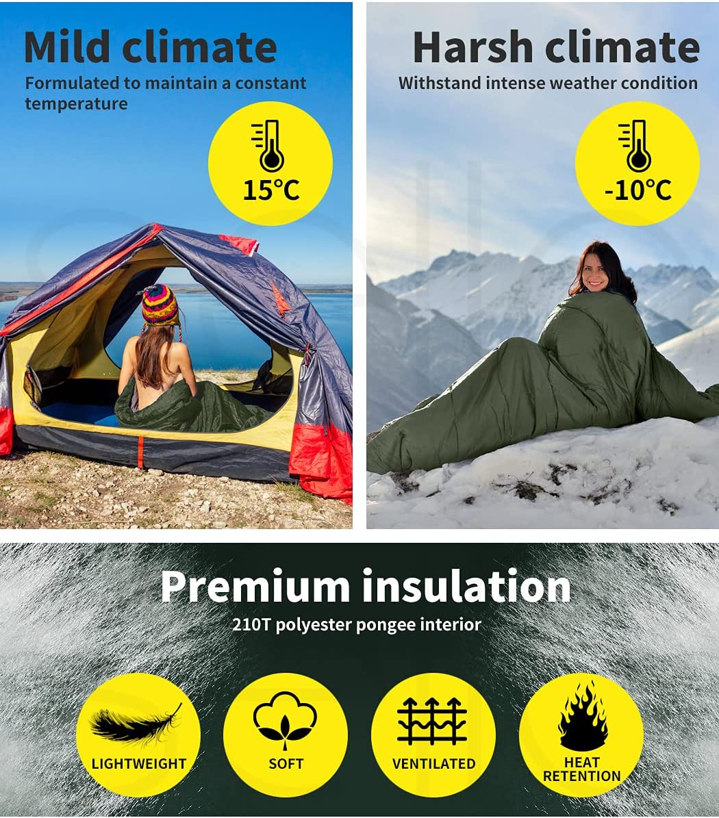 Mountview Sleeping Bag Double Bags Outdoor Camping Hiking Thermal -10℃ Tent image number 1
