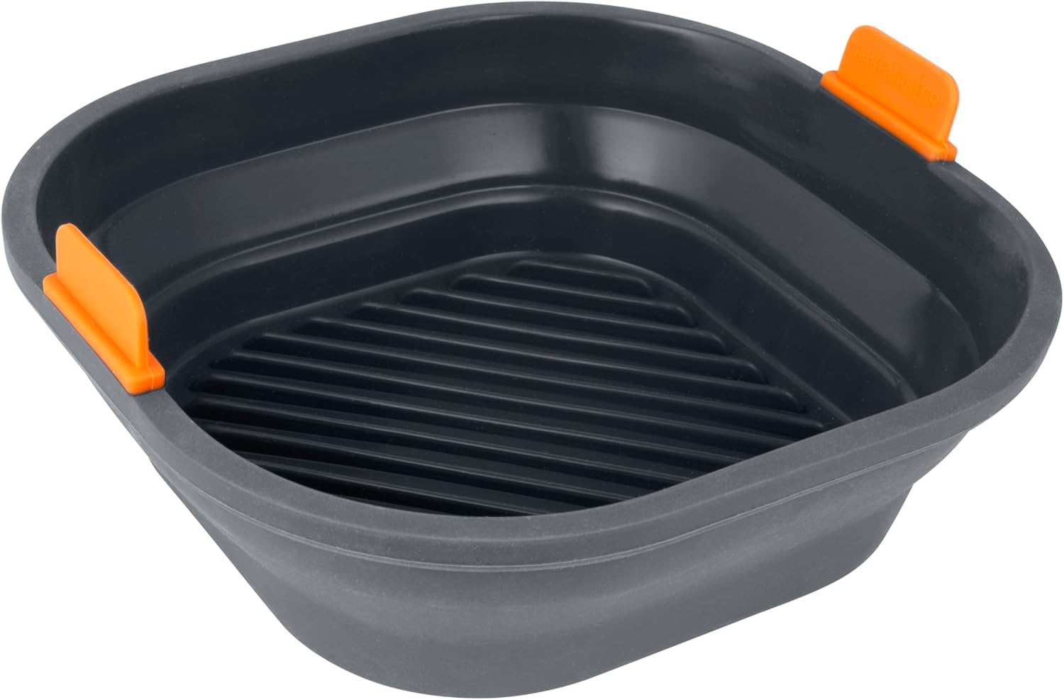 Bakemaster Silicone Collapsible Square Air Fryer Insert, 21 X 21 X 6.5Cm, Grey