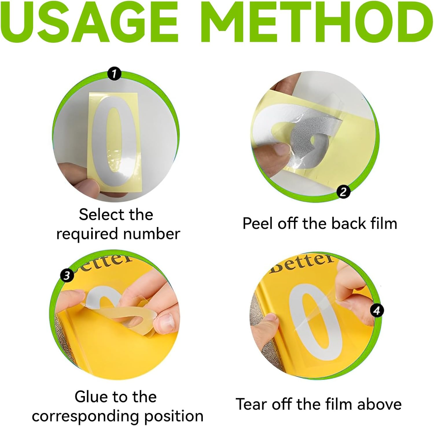 Pack of 50 High-Quality Number Stickers for Letterbox and Wheelie Bin Stickers - Weatherproof, Reflective, Strong Adhesive - 10 X 5 Cm - Numbers 0-9 - Black image number 5