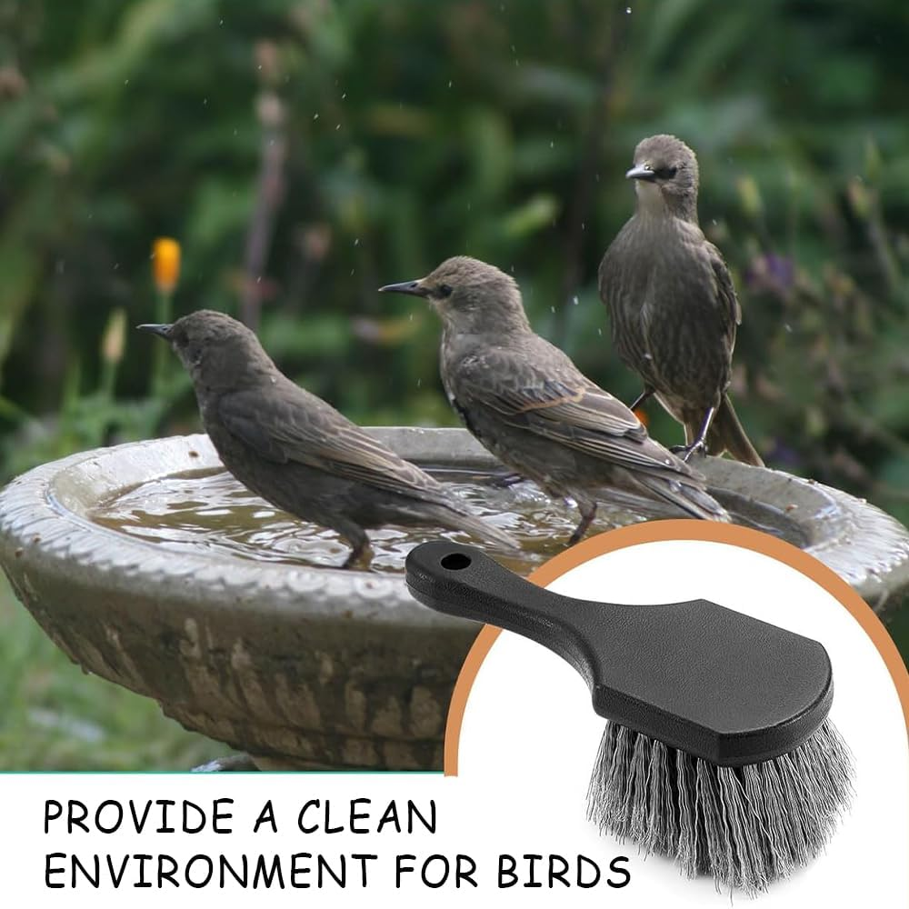 Two-Piece Bird Bath Brush Set with Plastic Handle Bird Bath Cleaner for Gentle and Effective Cleaning of Birds and Feeders, Suitable for Feeders, Bathroom Accessories, Outdoor Fountain Cleaning image number 4