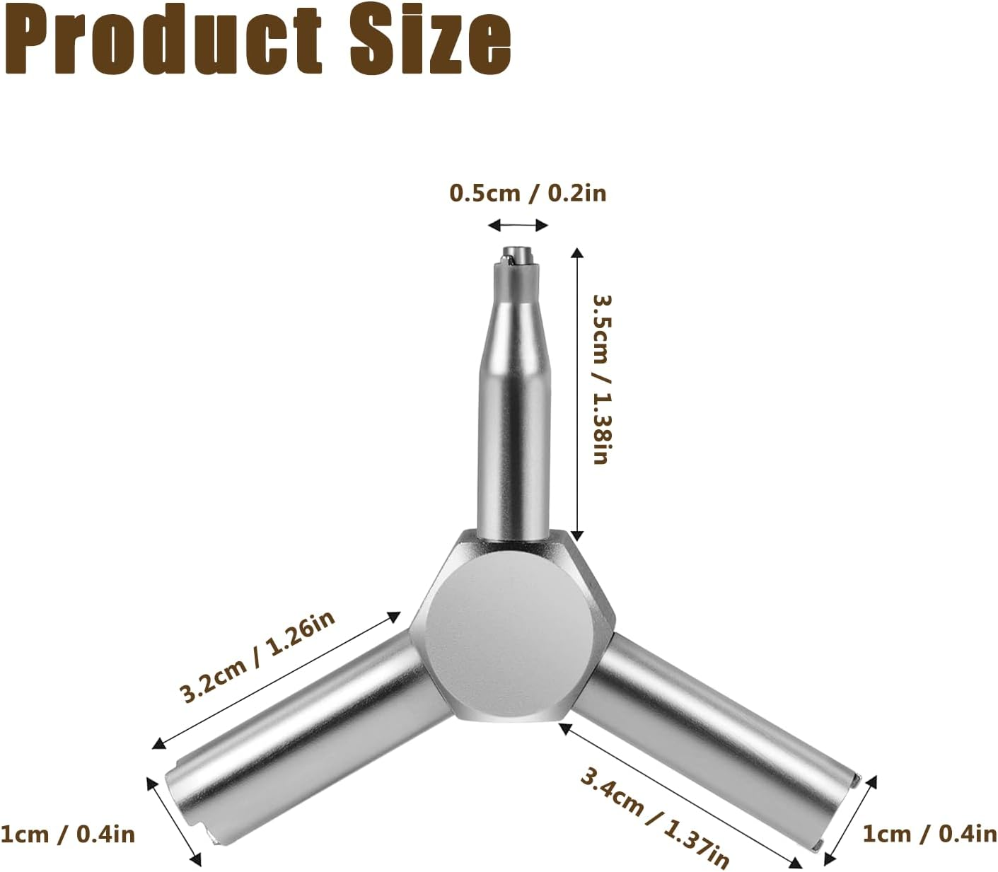 Valve Triangle Wrench Tool, Three-In-One Exhaust Valve Key Modification Tool (SILVER) image number 2