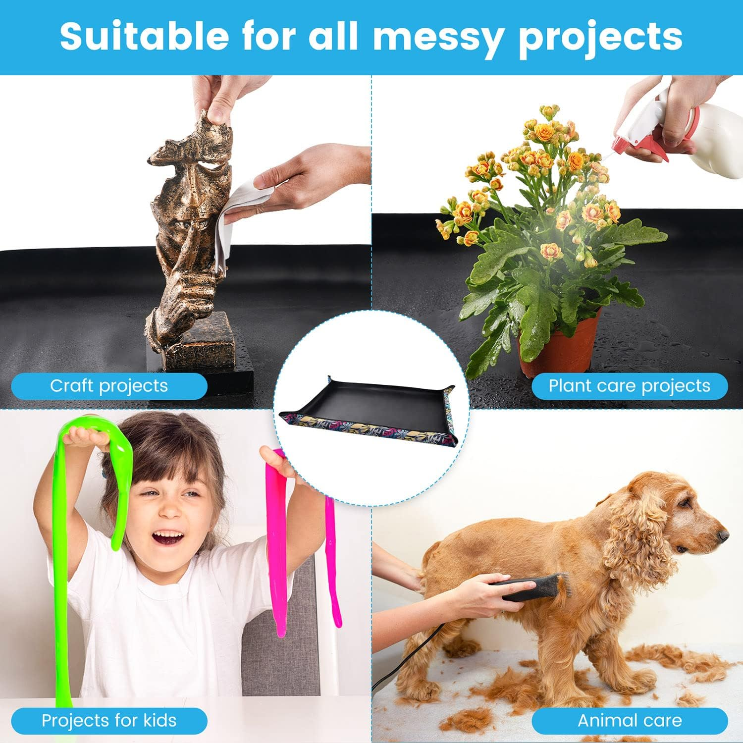 2 PCS 43.5" X 29.5" Extra Large Repotting Mat for Indoor Plants Transplanting and Dirt Control Plant Gift for Plant Lovers image number 4