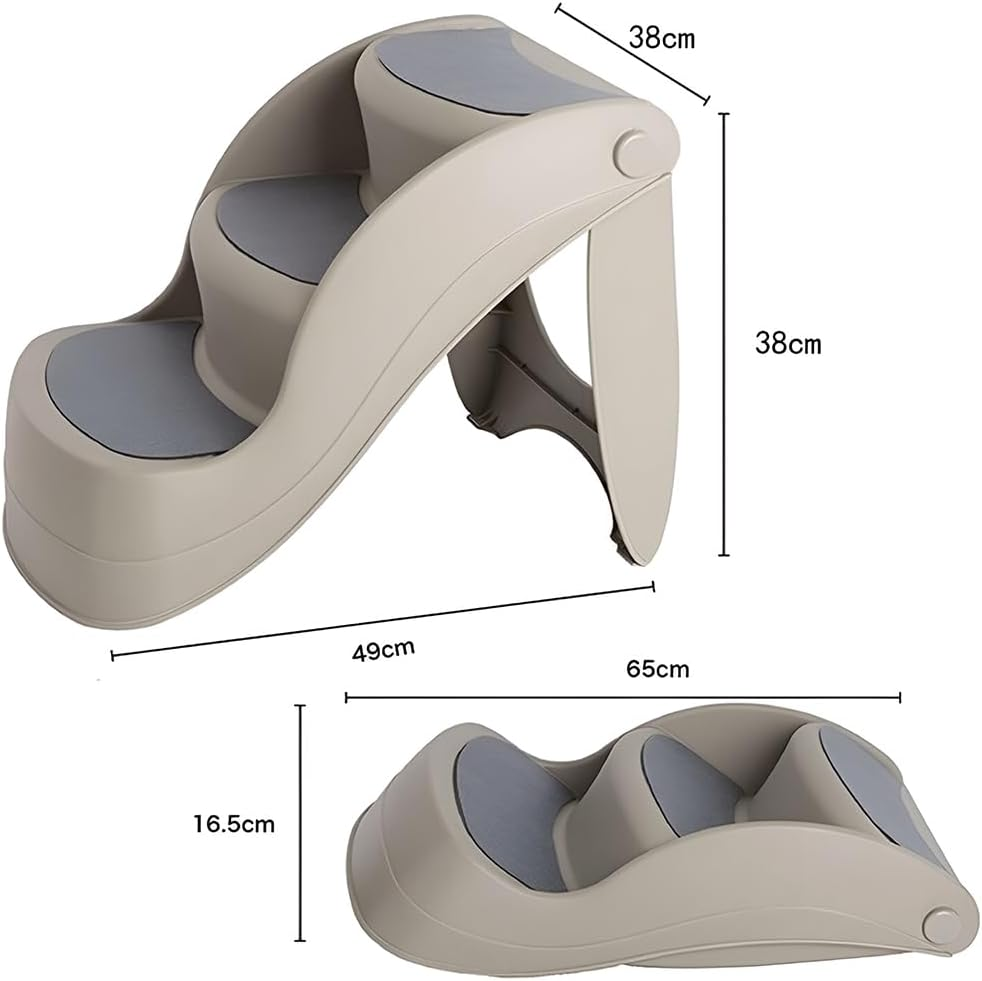 3-Step Pet Stairs, Non-Slip Pet Ramp, Dog Ladder Cat Ramp, Portable Dog and Cat Steps, Pet Stairs for High Beds, Sofas, and Vehicles (49 * 38 * 38 CM image number 5