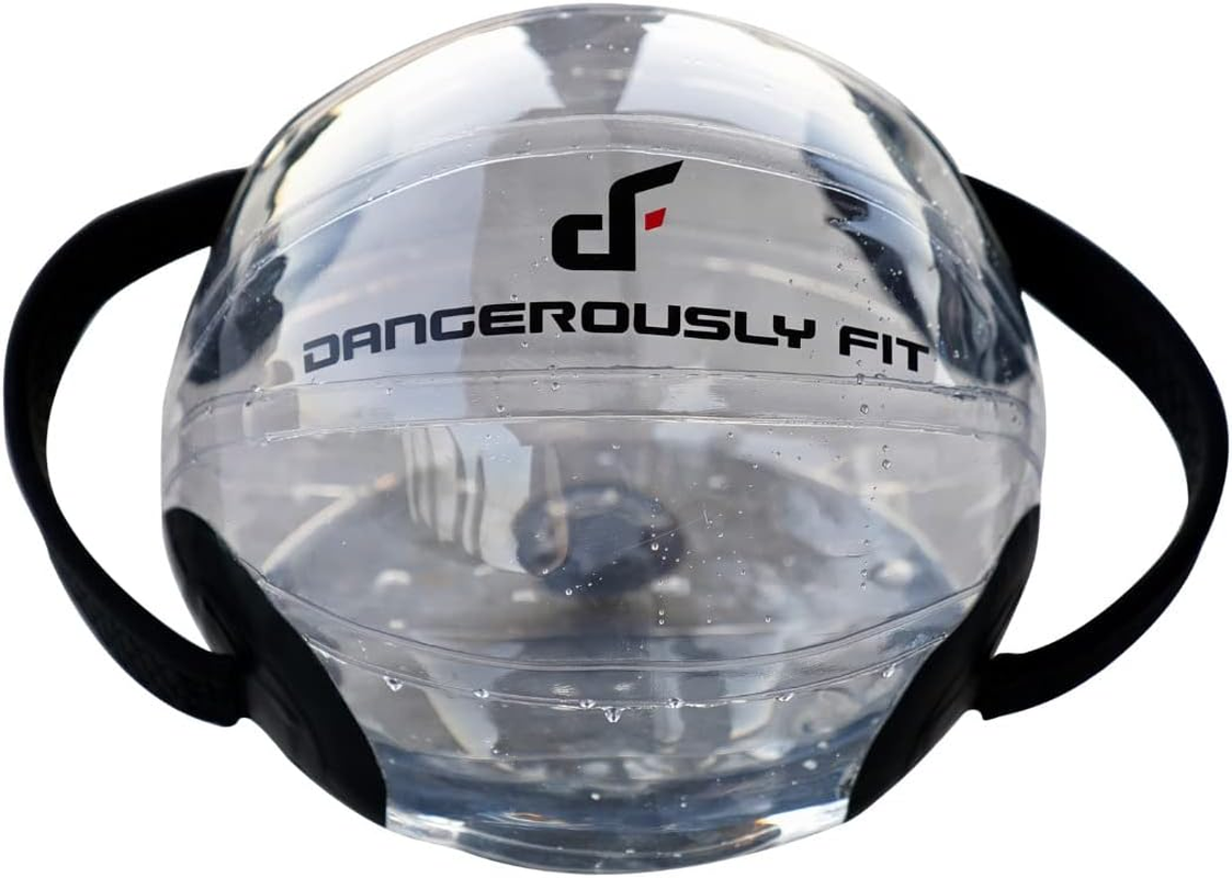 Aqua Ball - Water Weight Medicine Ball for Kettlebell & Barbell Exercises - Strength Training Workout to Improve Core Stability & Balance + Fitness