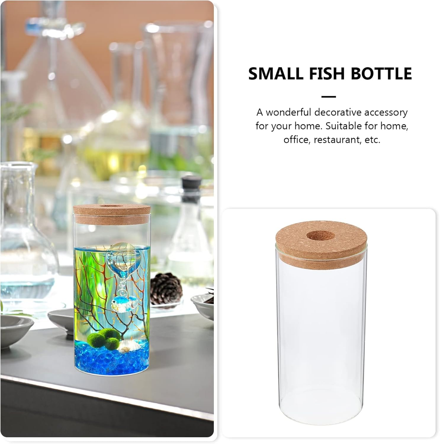 Mipcase Desktop Glass Bottle for Terrarium High Borosilicate Eco Bottle for Creative Indoor and Outdoor Plant Decoration image number 1