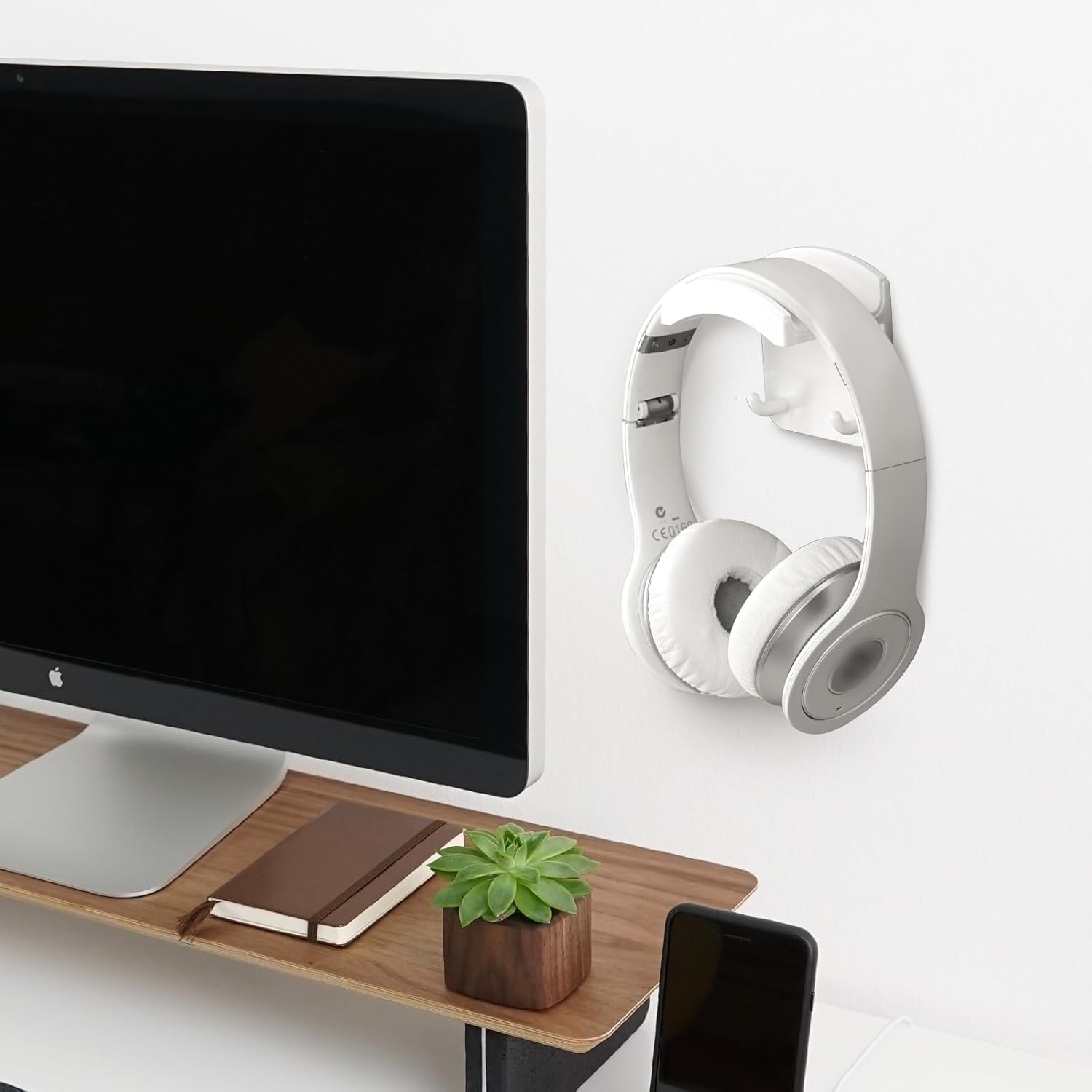 Geekria Gaming Headset Headphone Hook Holder, Headphone Wall Mount Headset Holder, Headsets Hanger Compatible with Bose, Sony, ATH, AKG, JBL, Beats (White) - White image number 5