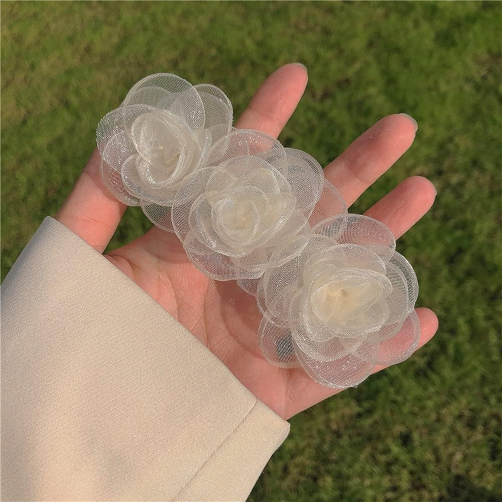 Hair Clips Flower Hair Clips Hair Accessories for Women Girls Kids 2 Pieces Elegant Handmade Gentle Headwear Bridal Styling Tools for Party Wedding Daily Wear