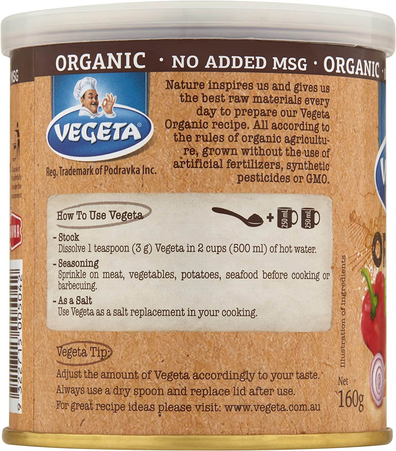 Vegeta Organic Gourmet Stock & Seasoning Powder, 160G image number 2