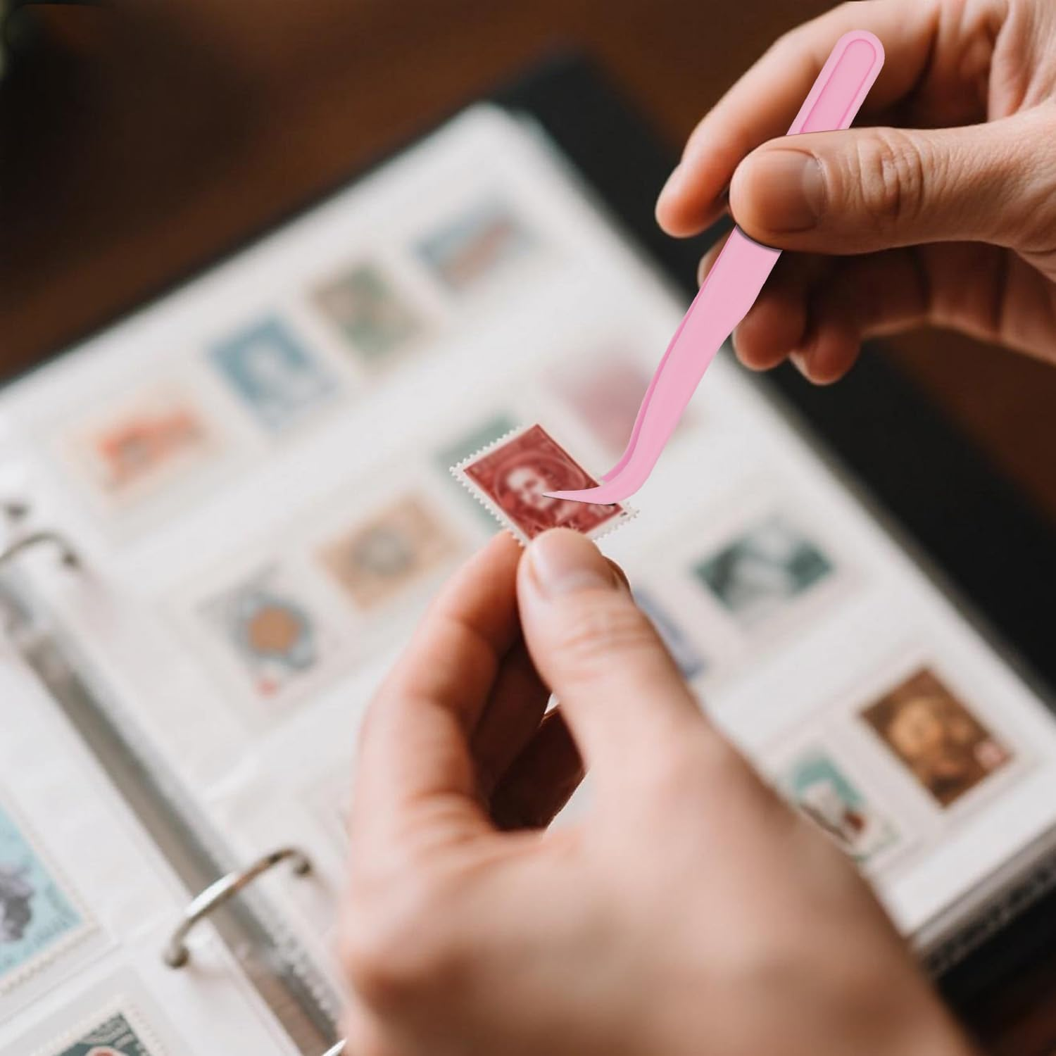 12Pcs Plastic Tweezers, 11.5Cm/4.5In Non-Slip Grip Bent Tip Jewelry Tweezers Crafts Baking Decorations & Reptile Feeding for DIY Jewelry Making Kids (Pink) image number 4