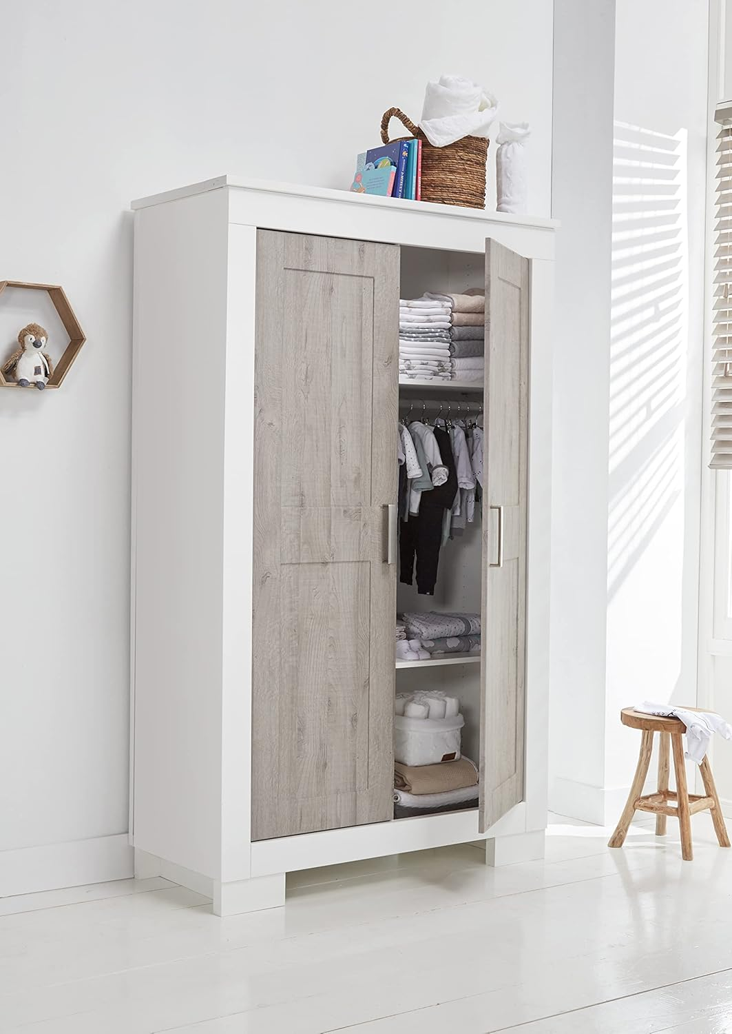 Love N Care Lucca Wardrobe, White/Ash image number 1
