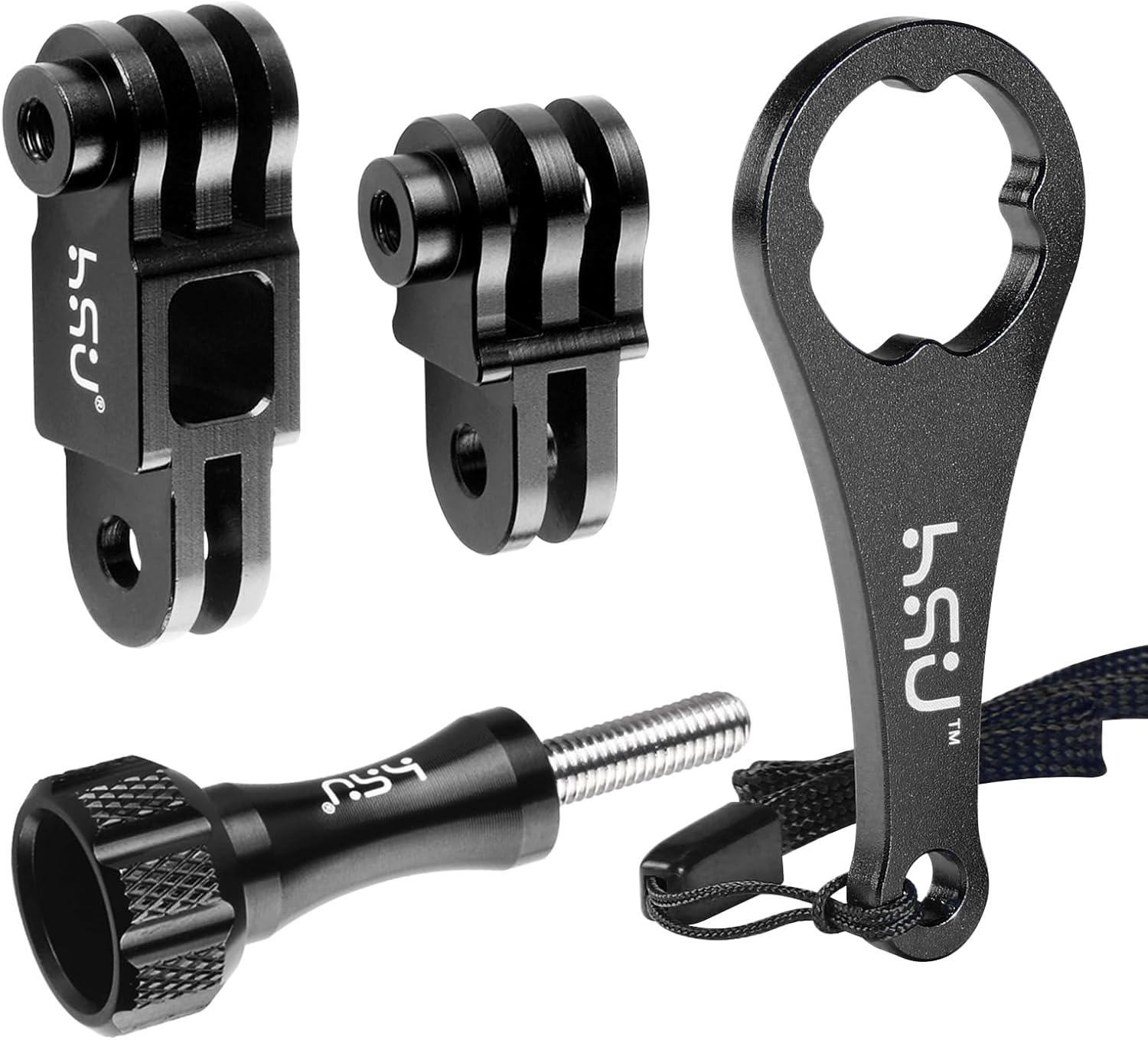 (360 Degree Rotation Camera Mount (Black)) - HSU Aluminium 360 Degree Rotation Camera Mount, Tripod Adapter Compatible with Gopro Hero, DJI, Sony, Xiaomi Yi and Other Action Cameras - 2018/7/6/5/5S/4/4S/3+/Session,Black image number 3