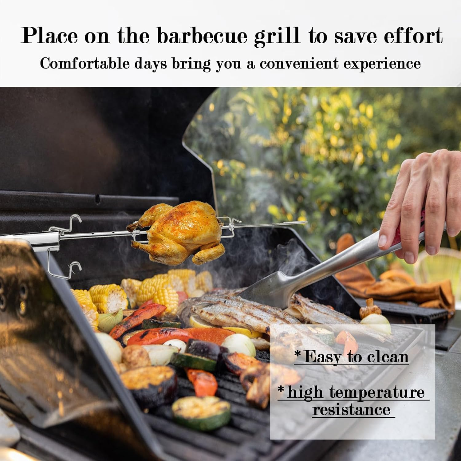 Rotisserie Grill Kit, Grilling Tools, AA Battery Multipurpose Grilling Tools for Outdoor and Backyard image number 4