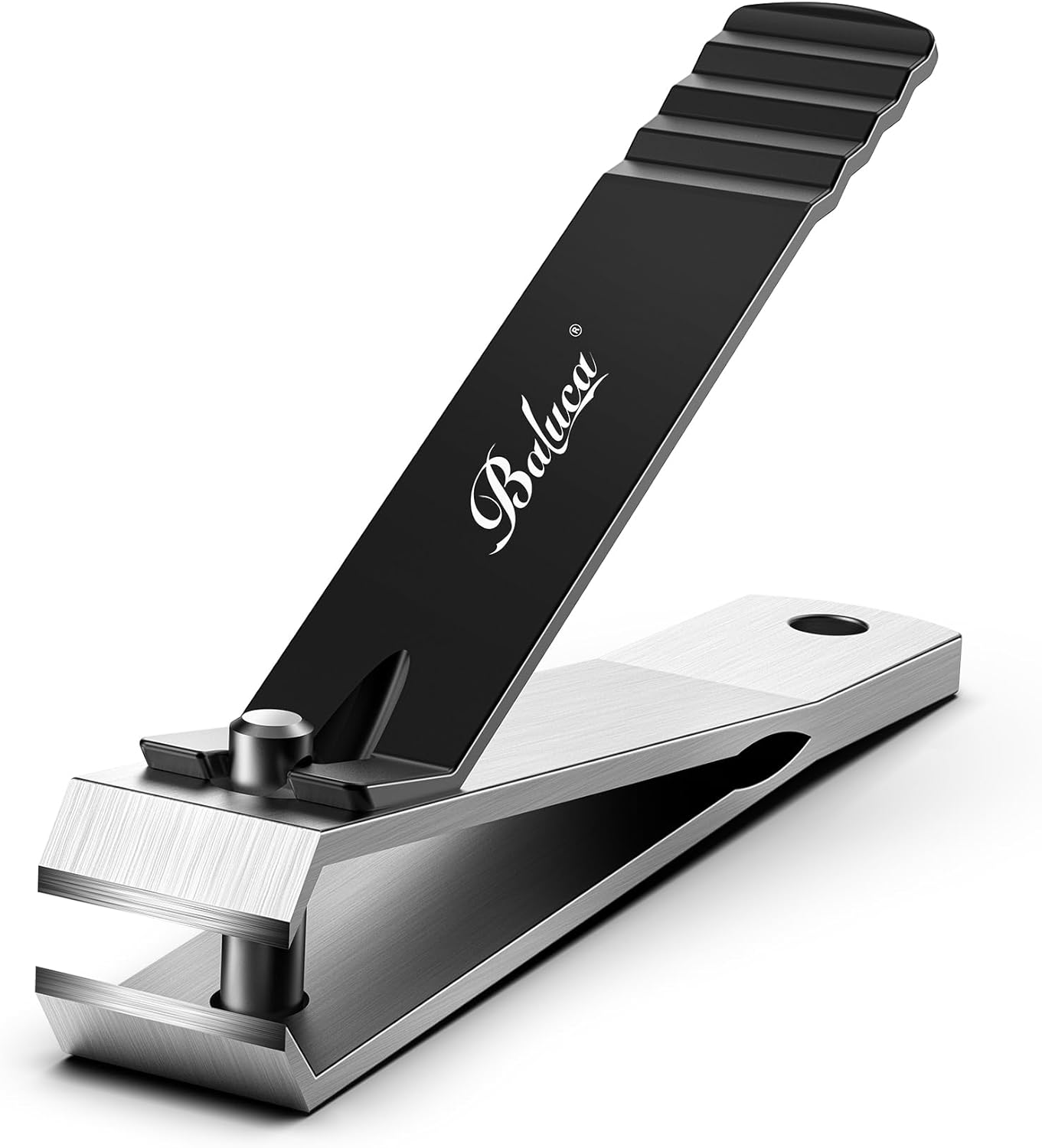 Heavy Duty Straight Blade Nail Clippers for Thick Toenails, Professional Stainless Steel Fingernail Toenail Clippers Trimmers - Thick Wide Jaw Toe Nail Clippings for Seniors, Men & Women (Black)